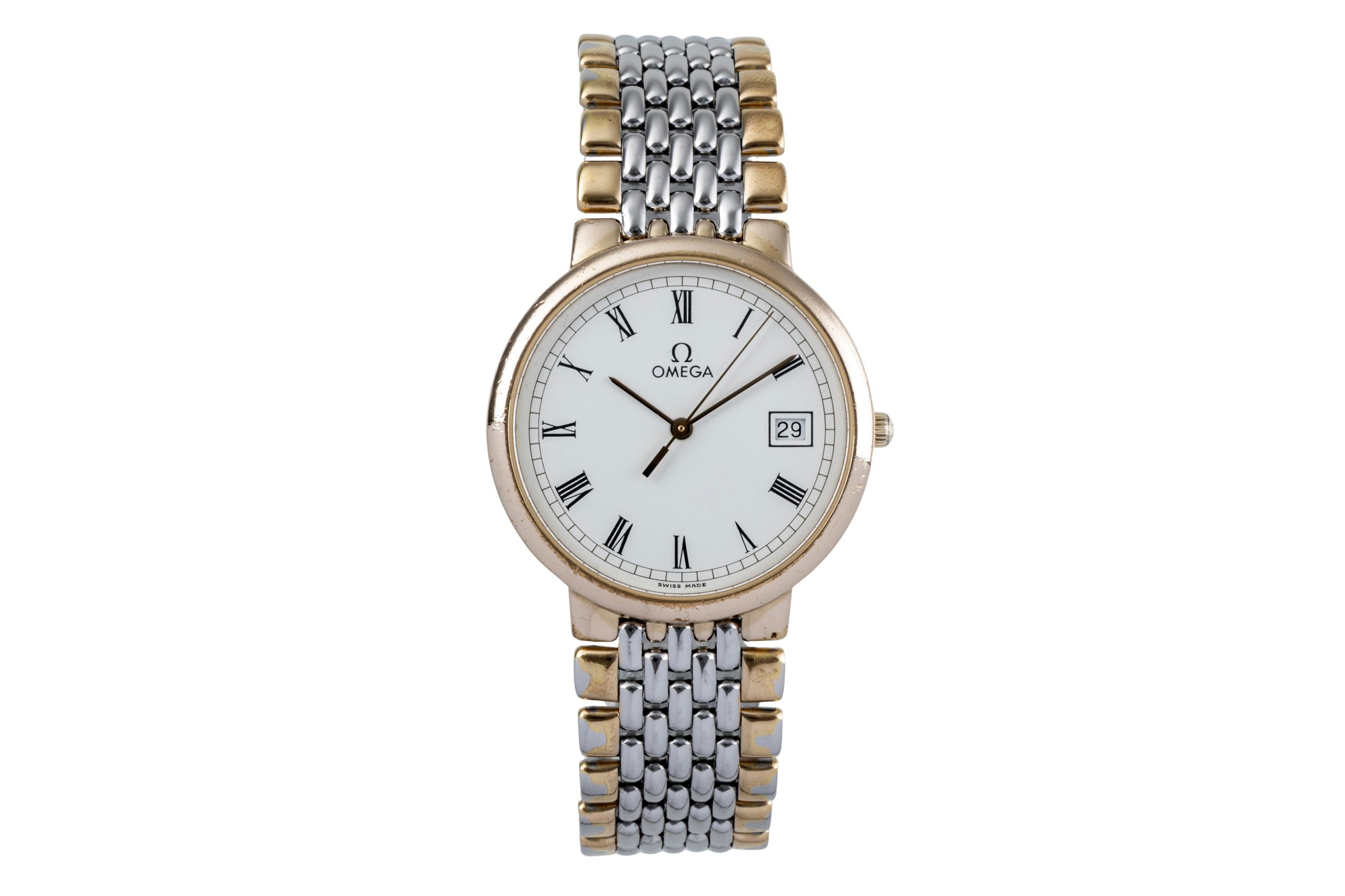 Omega De Ville gilt / steel quartz men's watch 396.1012  [2502074]