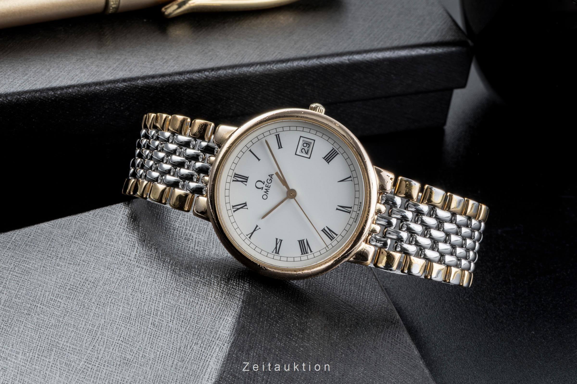 Omega De Ville gilt / steel quartz men's watch 396.1012  [2502074]