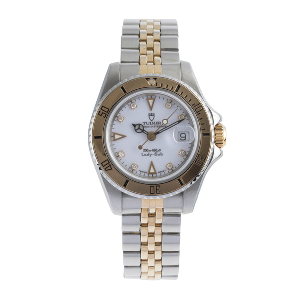Tudor Lady-Sub acero / oro automático reloj para damas  96093  [2502078]