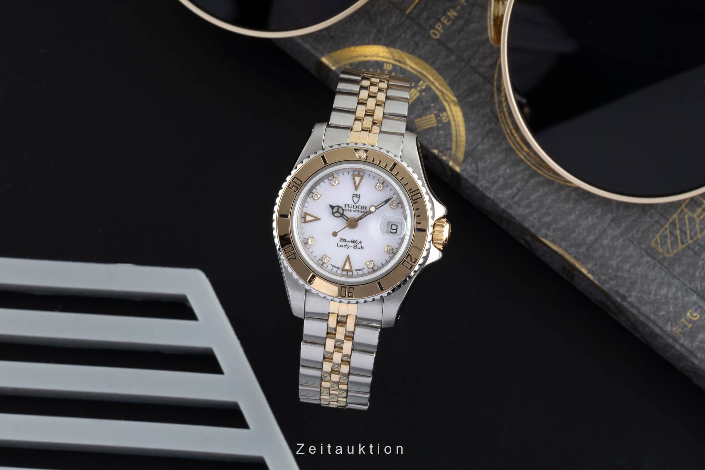 Tudor Lady-Sub acero / oro automático reloj para damas  96093  [2502078]