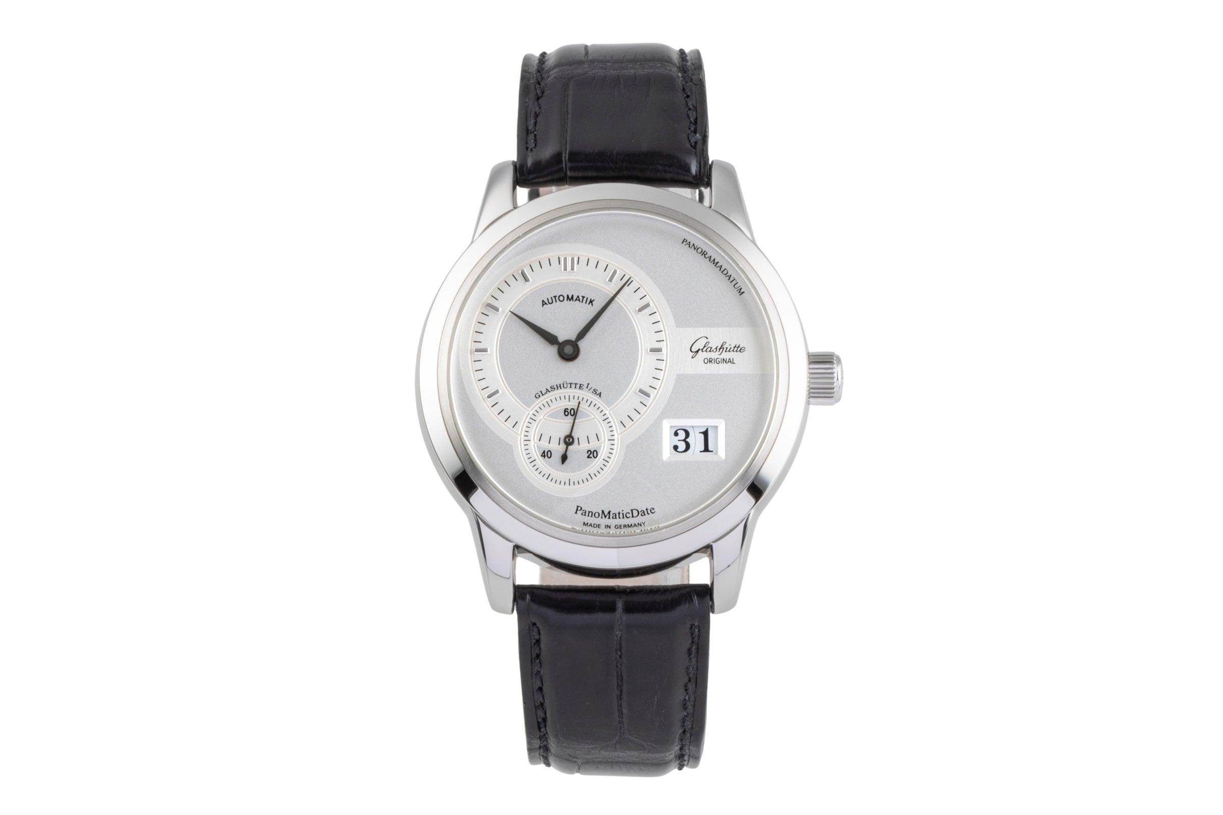 Glashütte PanoMaticDate acier automatique montre pour hommes 90-01-02-02-04  [2502087]