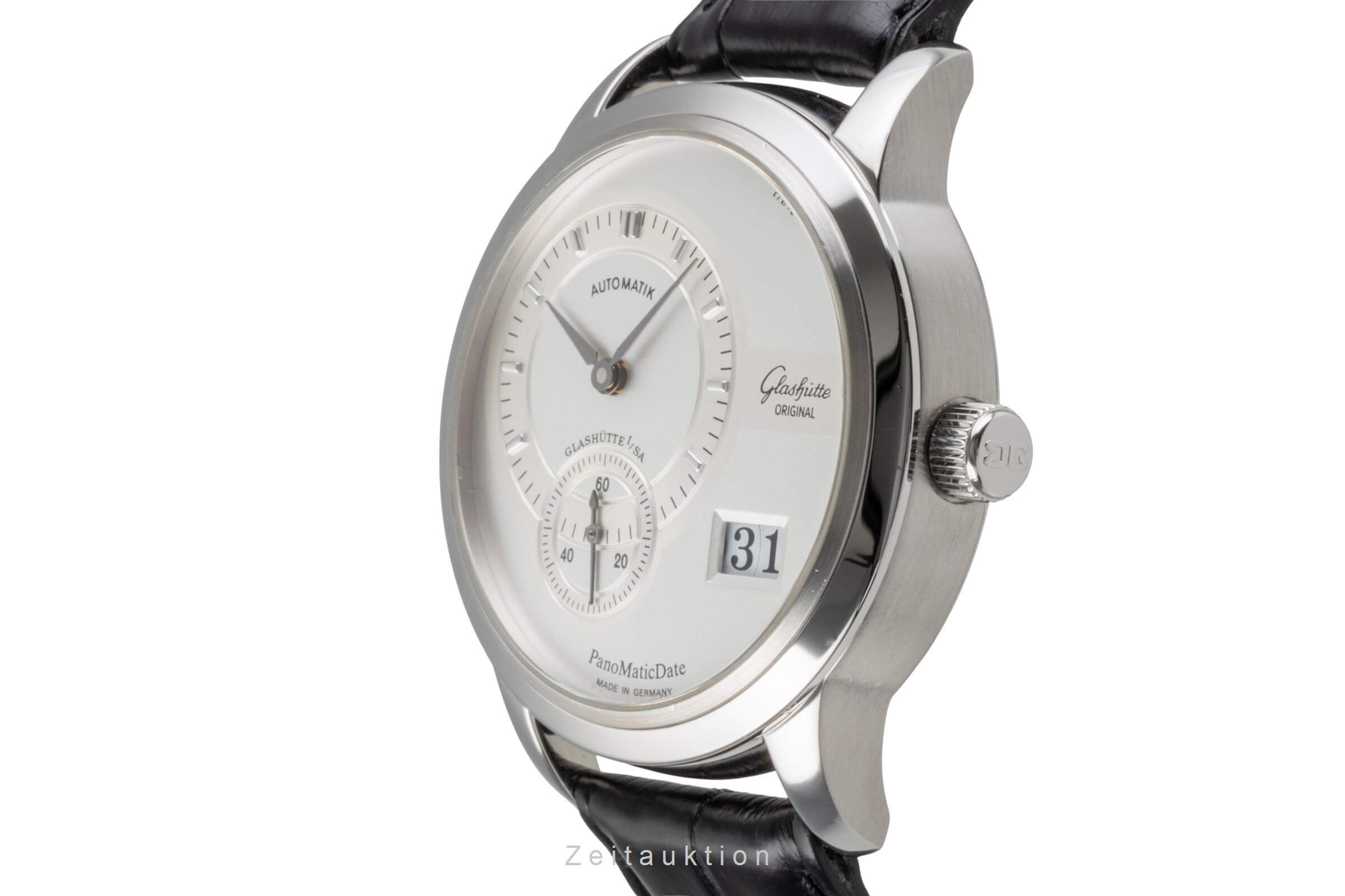 Glashütte PanoMaticDate acero automático reloj para caballeros 90-01-02-02-04  [2502087]