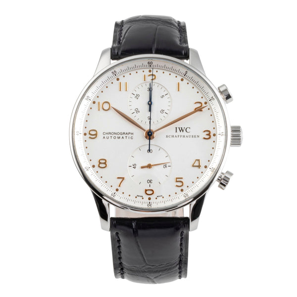 IWC Portugieser cronografo acciaio automatismo orologio da uomo IW371401 LP: 9100EUR  [2502122]