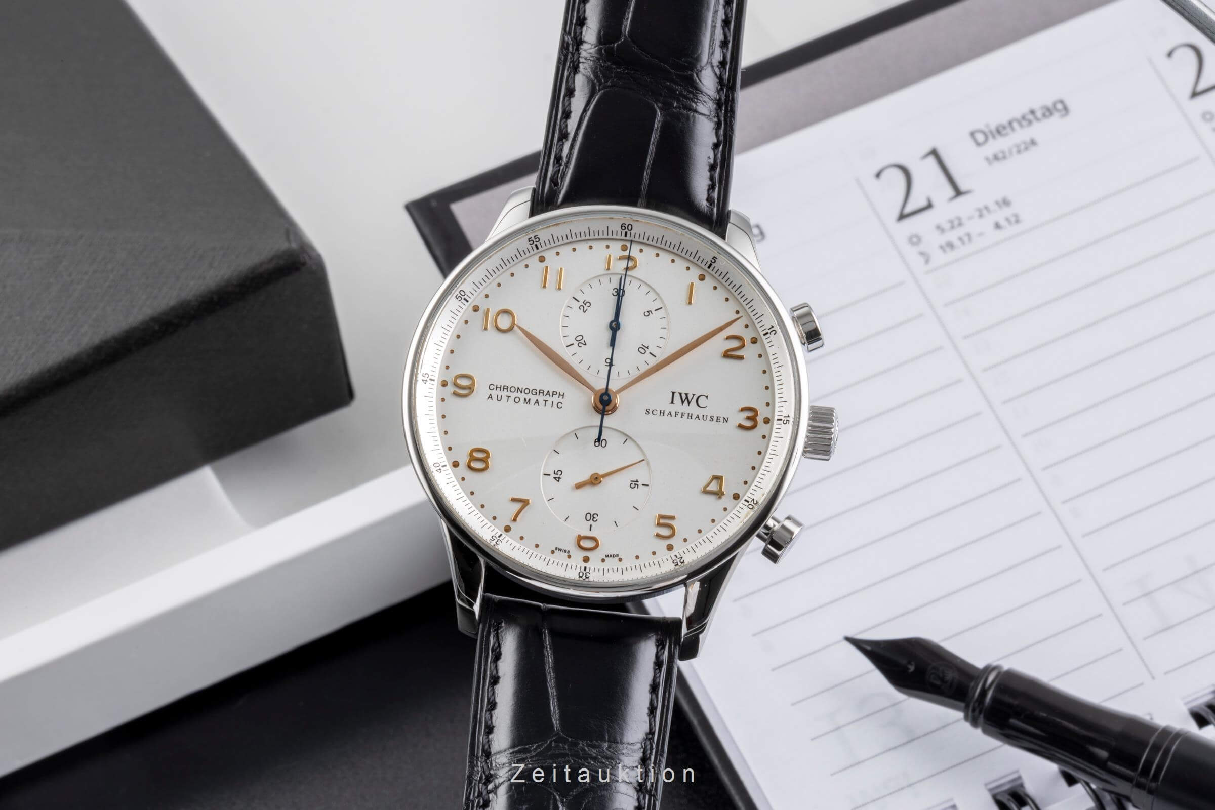 IWC Portugieser cronografo acciaio automatismo orologio da uomo IW371401 LP: 9100EUR  [2502122]