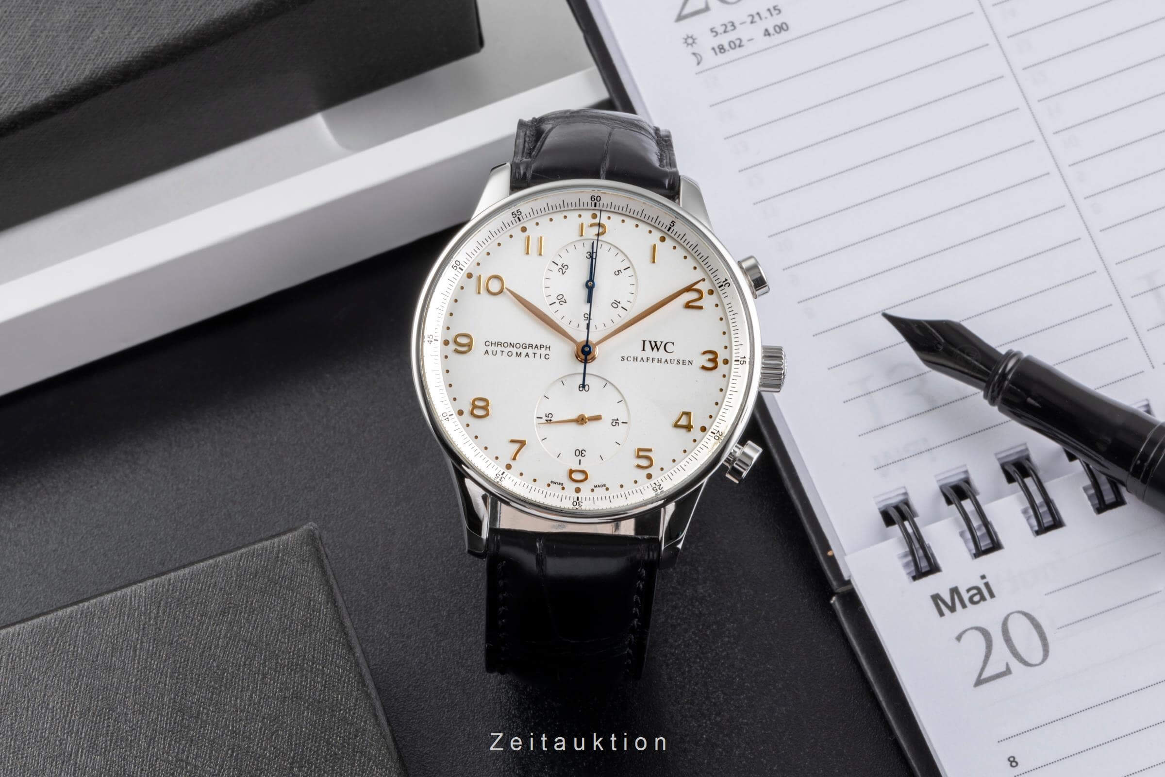 IWC Portugieser cronografo acciaio automatismo orologio da uomo IW371401 LP: 9100EUR  [2502122]