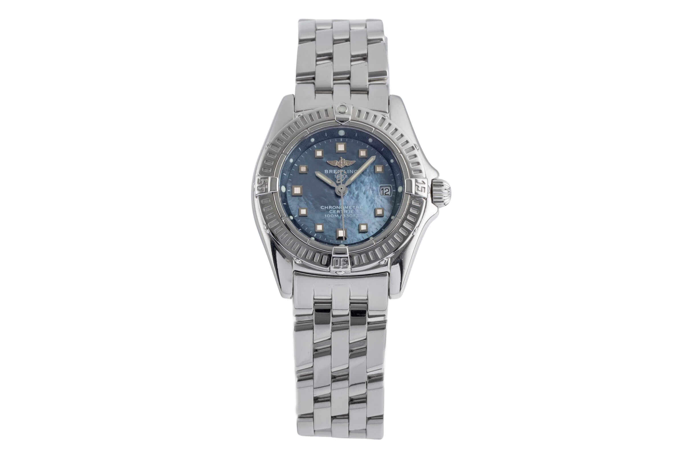 Breitling Callistino Lady Datum Perlmutt Quarz Damenuhr Edelstahl Ref. A72345  [2502127]