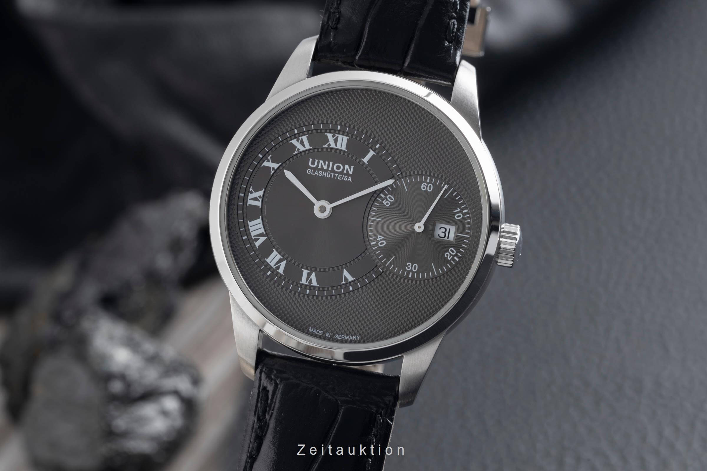 Union Glashütte 1893 Stahl Automatik Herrenuhr Ref. D007.444.16.083.00	B&P 2024 [2502132]