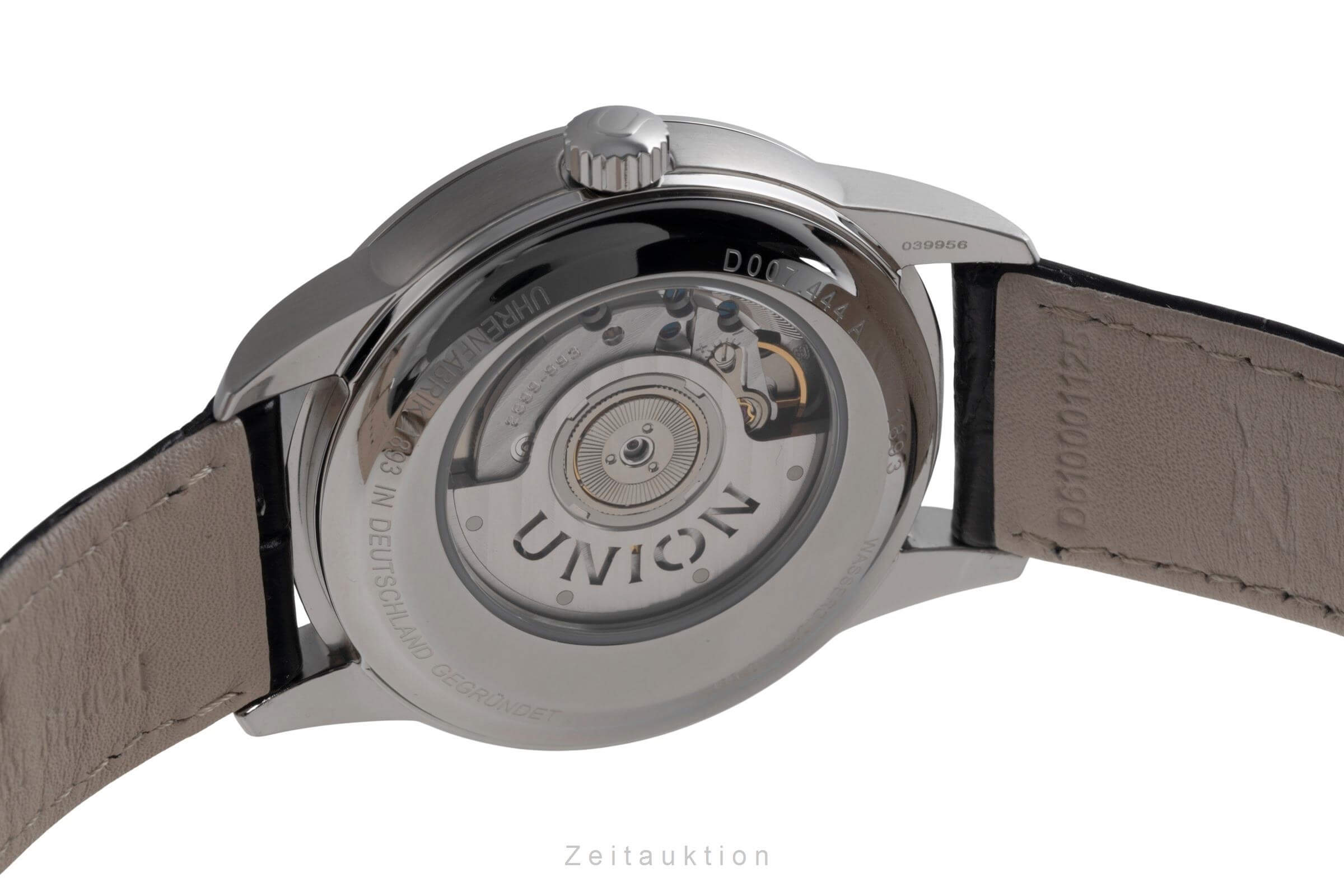 Union Glashütte 1893 Stahl Automatik Herrenuhr Ref. D007.444.16.083.00	B&P 2024 [2502132]