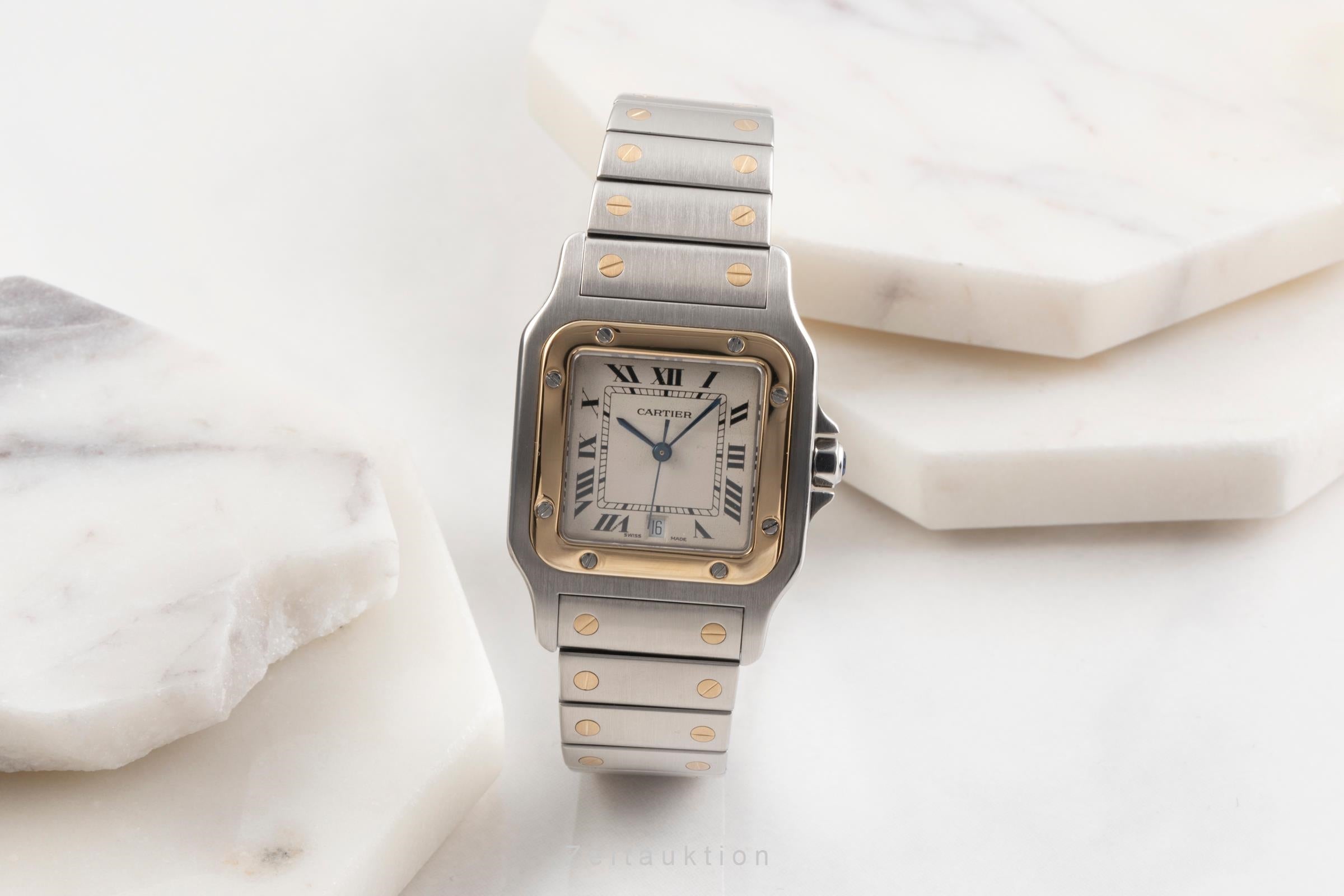 Cartier Santos steel / gold quartz men's watch W20011C4  [2502143]