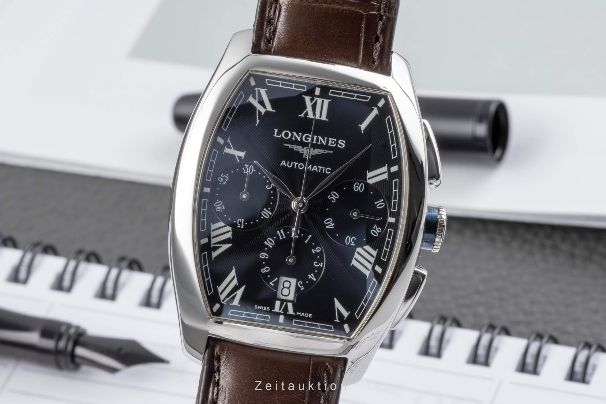 Longines Evidenza chronographe acier automatique montre pour hommes L2.643.4  [2502152]