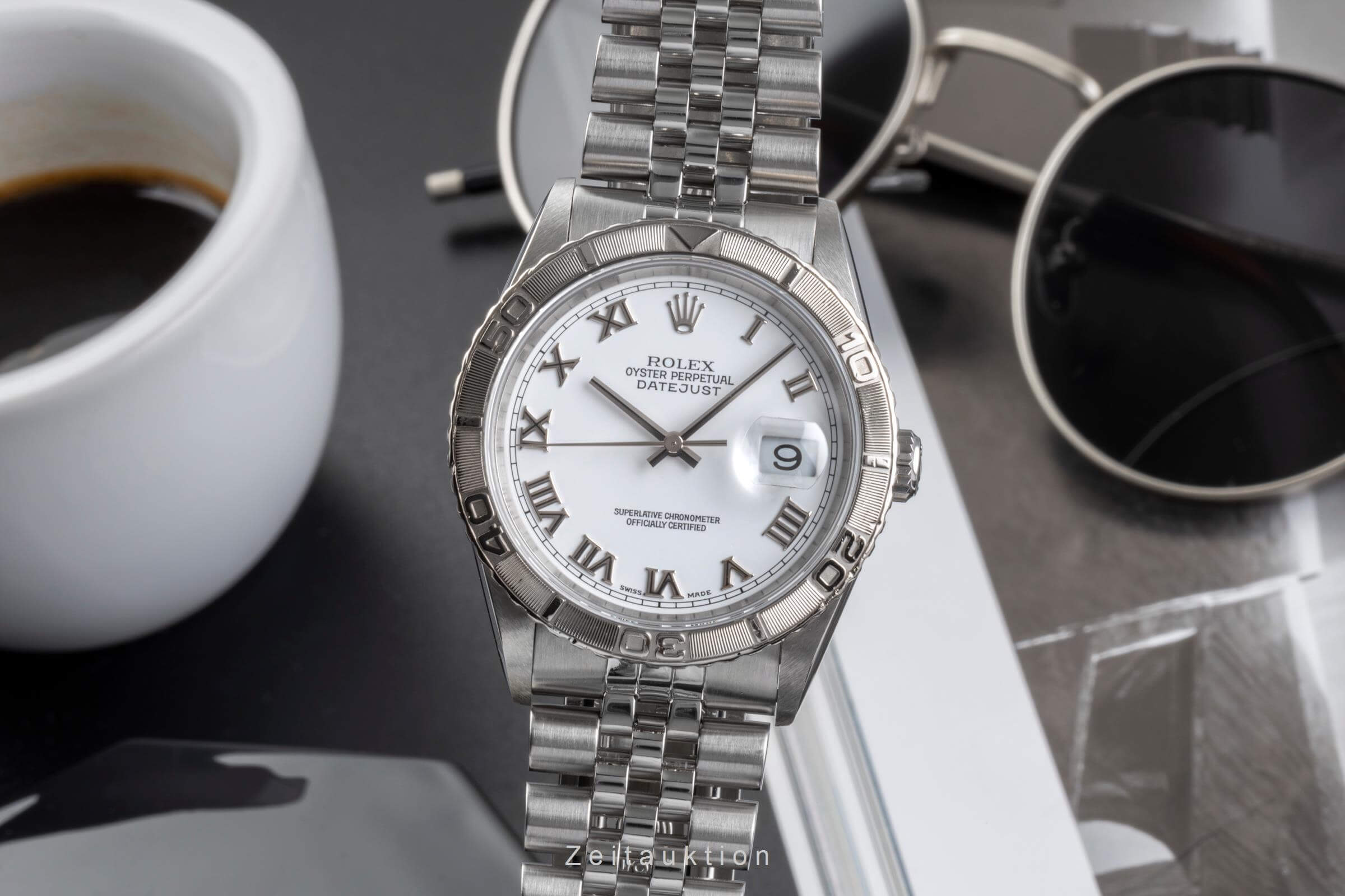 Rolex Datejust Turn-O-Graph acier / or blanc automatique montre pour hommes 16264  [2502154]