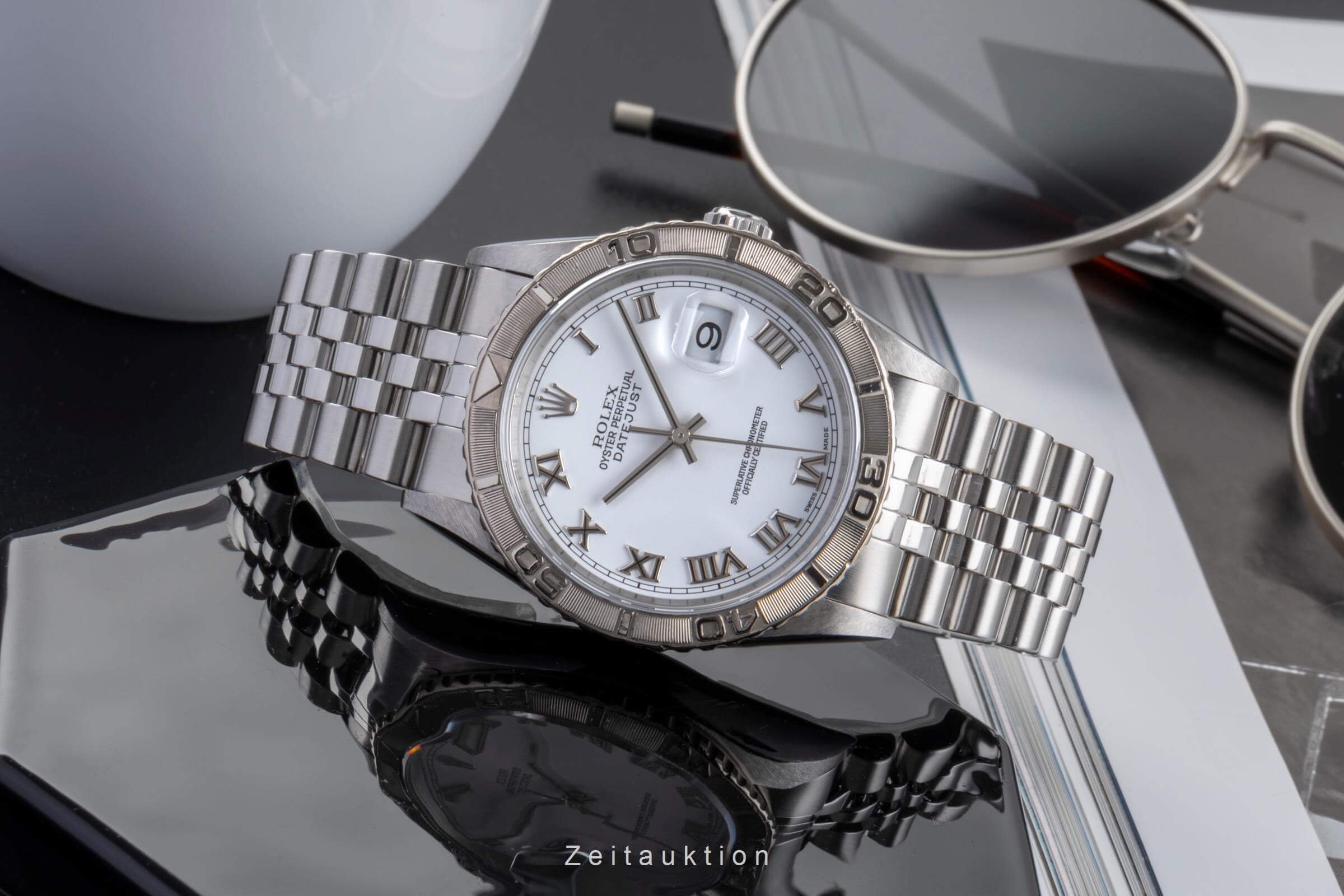 Rolex Datejust Turn-O-Graph acier / or blanc automatique montre pour hommes 16264  [2502154]
