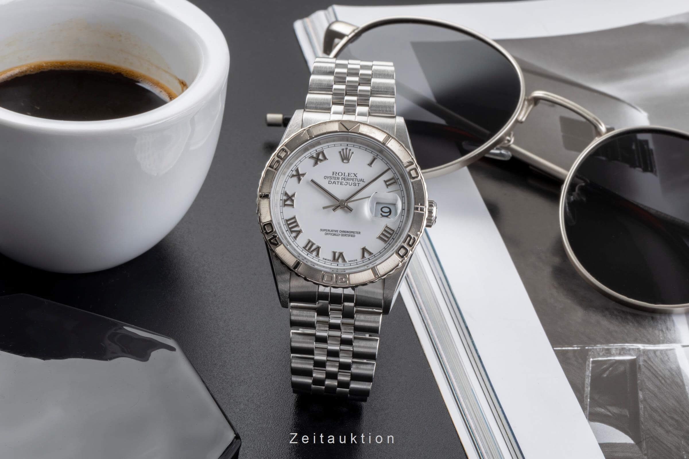 Rolex Datejust Turn-O-Graph acier / or blanc automatique montre pour hommes 16264  [2502154]