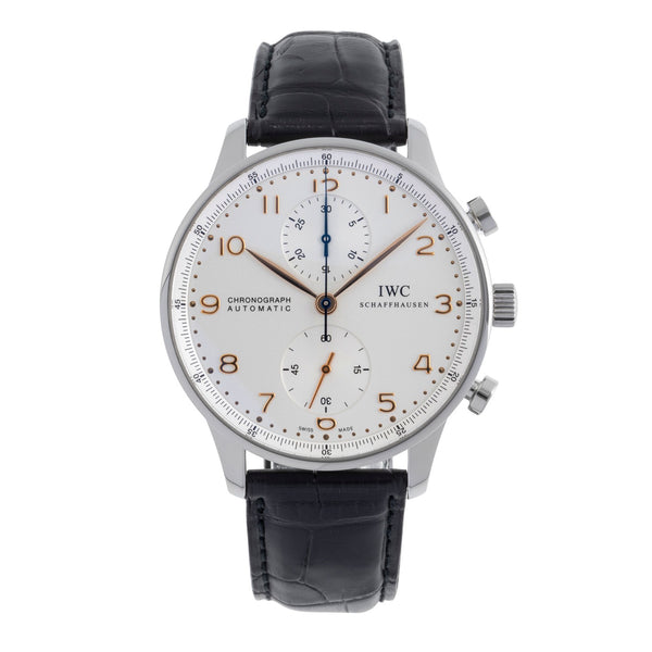 IWC Portugieser chronograph steel automatic men's watch IW371445 LP: 9100EUR  [2502165]