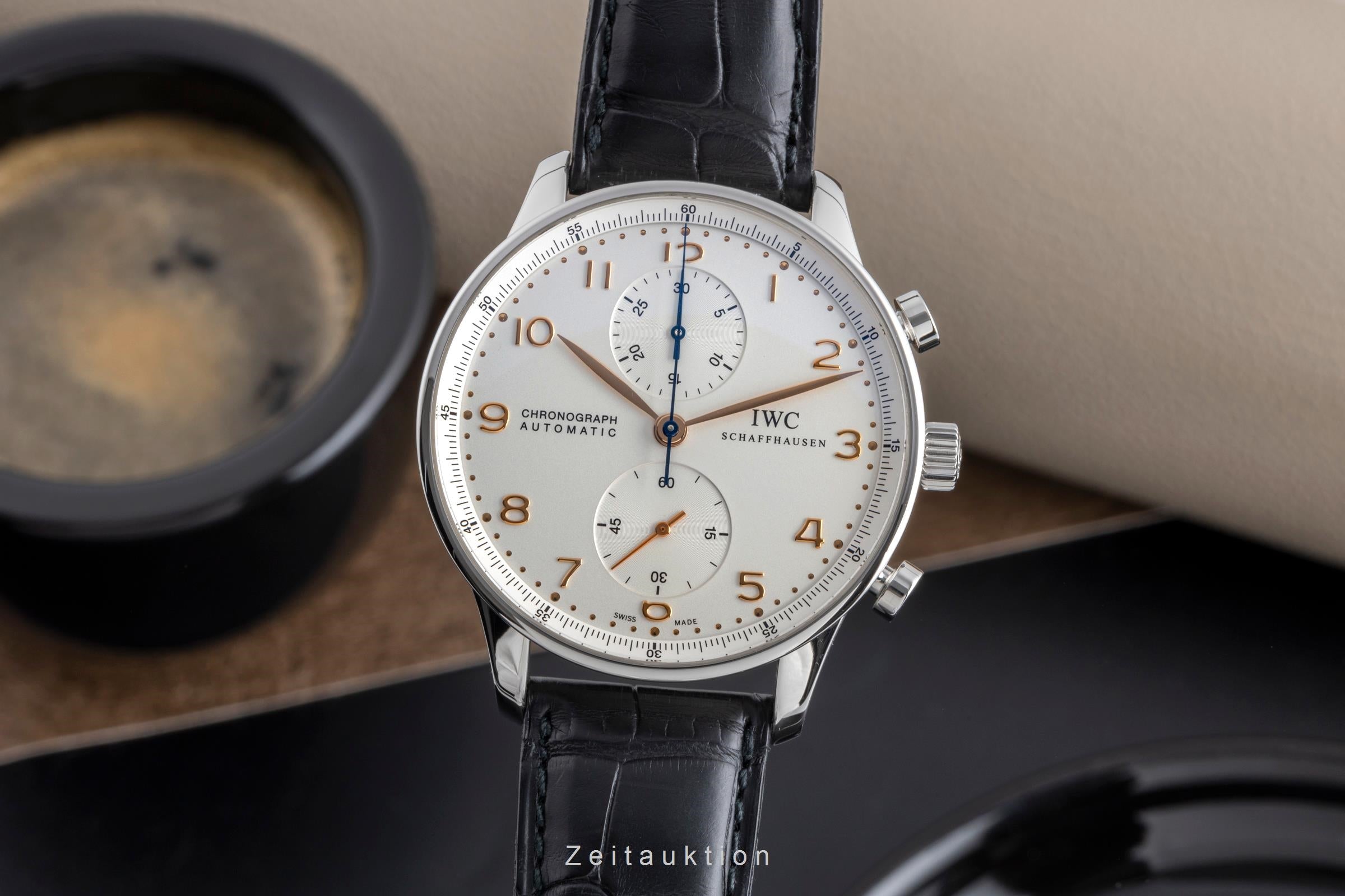 IWC Portugieser chronograph steel automatic men's watch IW371445 LP: 9100EUR  [2502165]