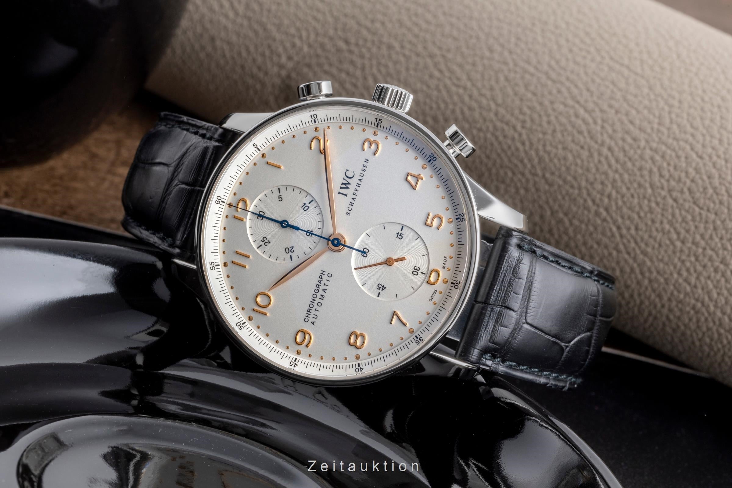 IWC Portugieser chronograph steel automatic men's watch IW371445 LP: 9100EUR  [2502165]