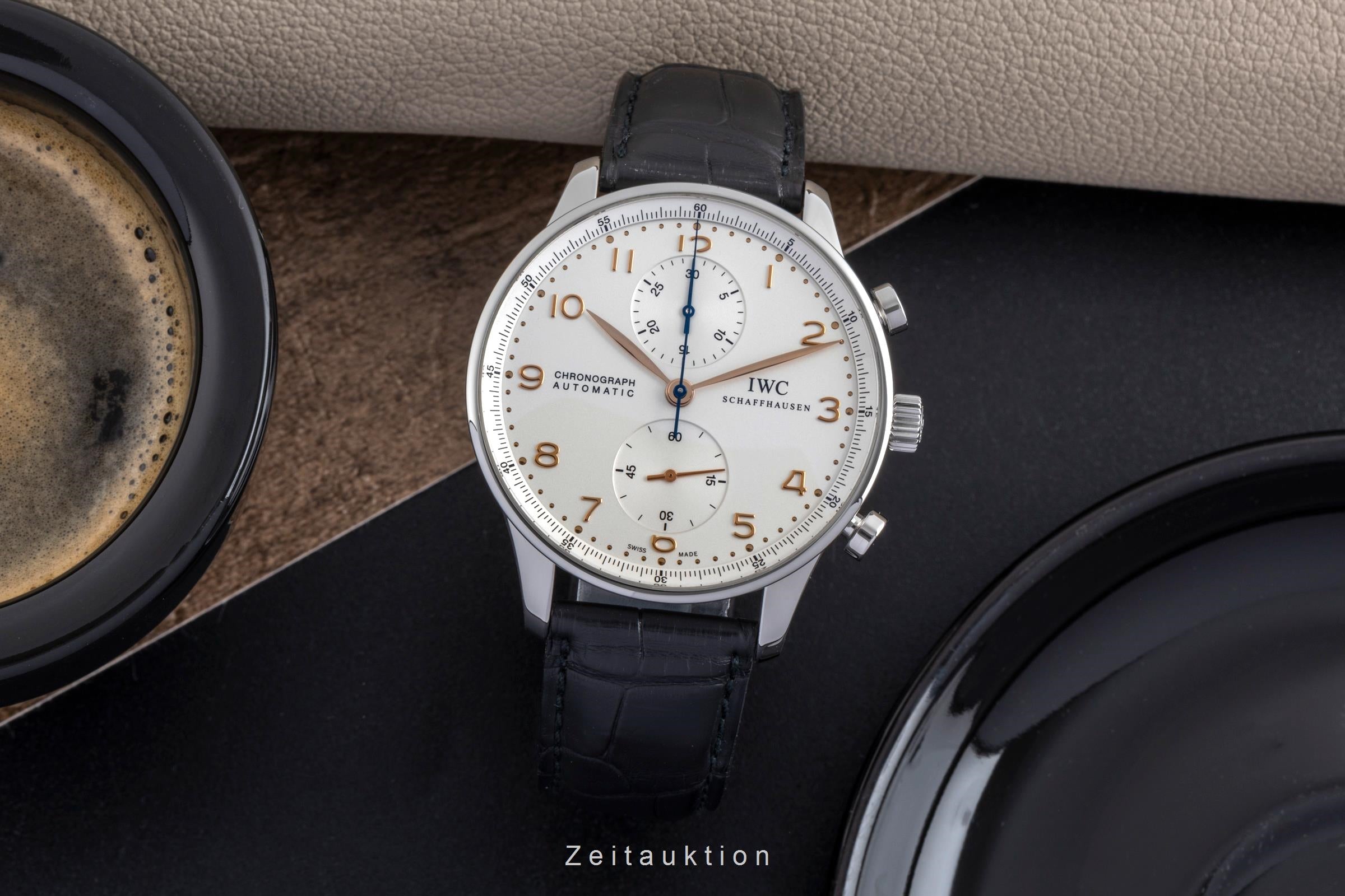 IWC Portugieser chronograph steel automatic men's watch IW371445 LP: 9100EUR  [2502165]