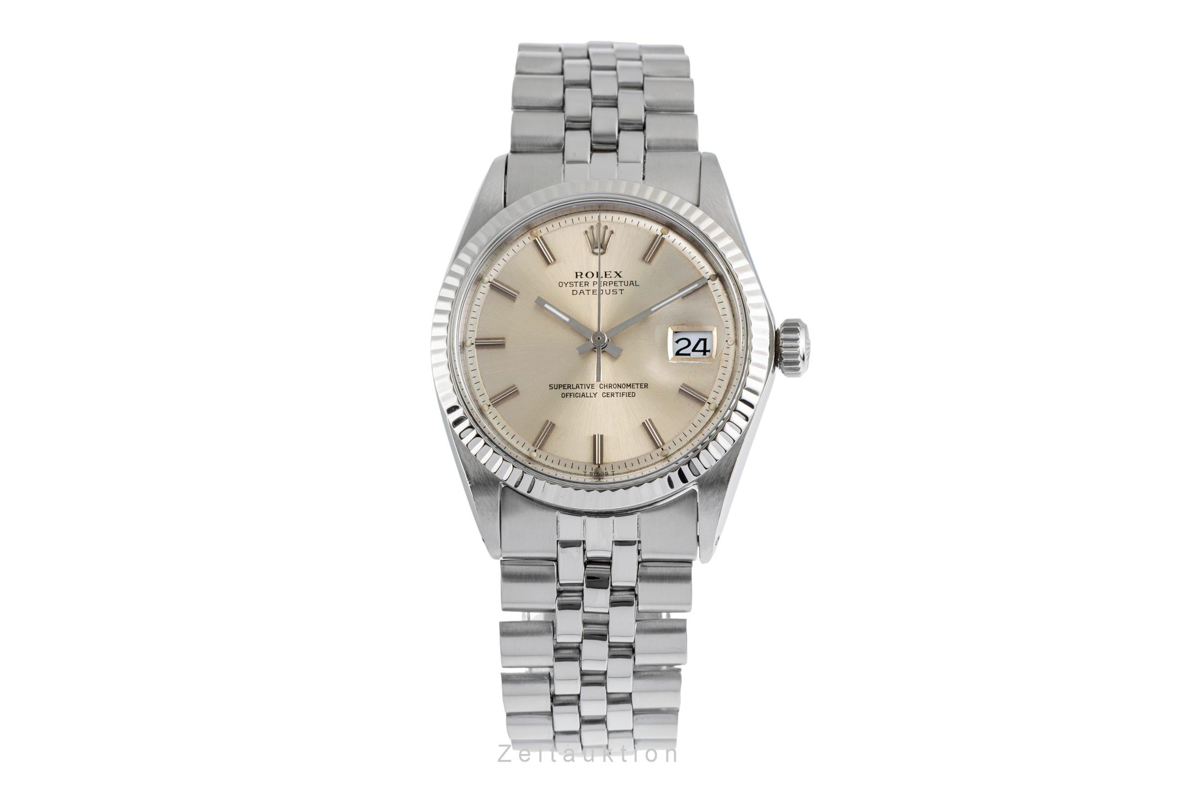 Rolex Datejust acier / or blanc automatique montre pour hommes 1601 Vintage  [2502189]