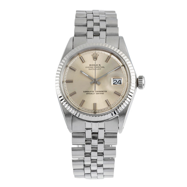 Rolex Datejust acier / or blanc automatique montre pour hommes 1601 Vintage  [2502189]