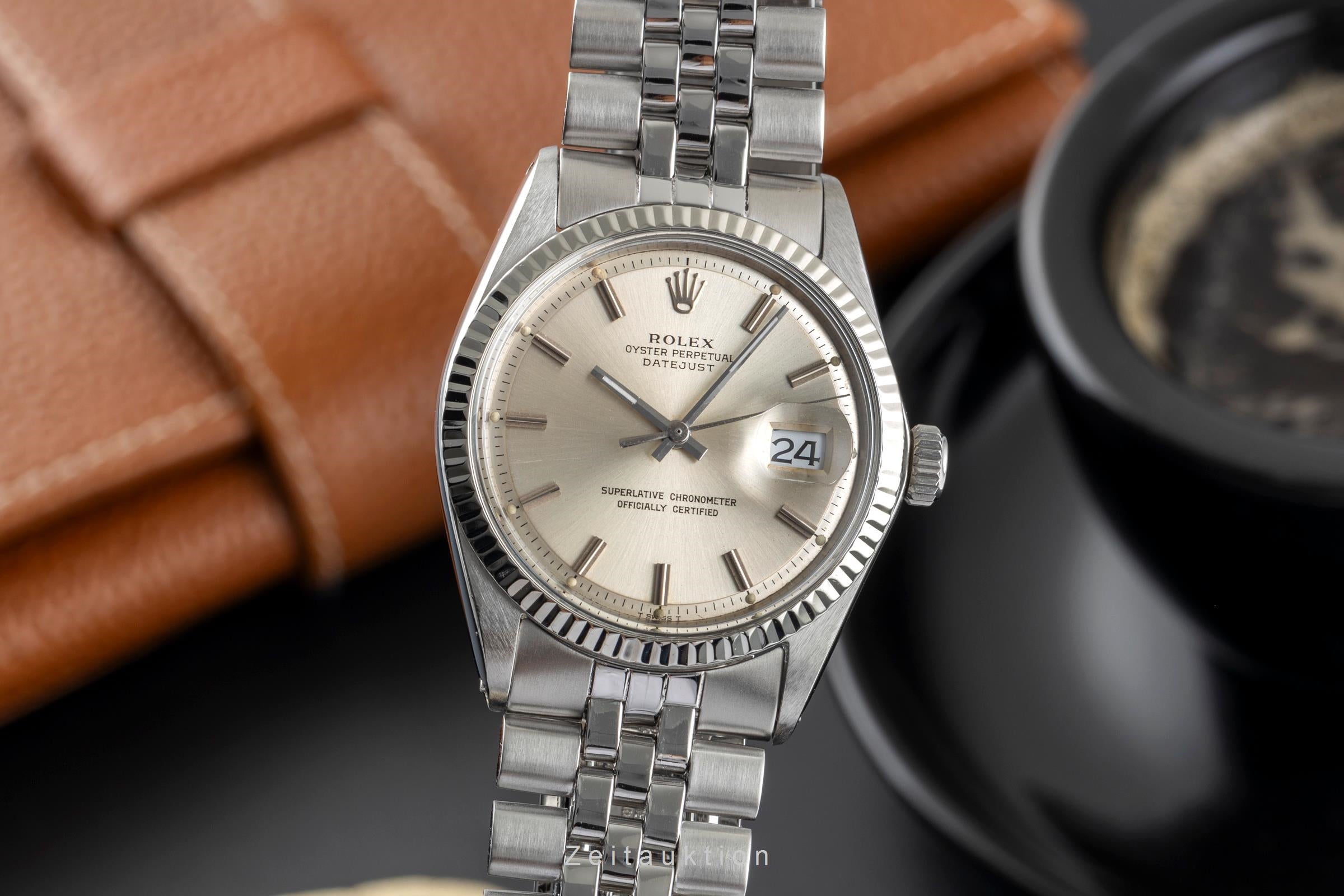 Rolex Datejust acier / or blanc automatique montre pour hommes 1601 Vintage  [2502189]