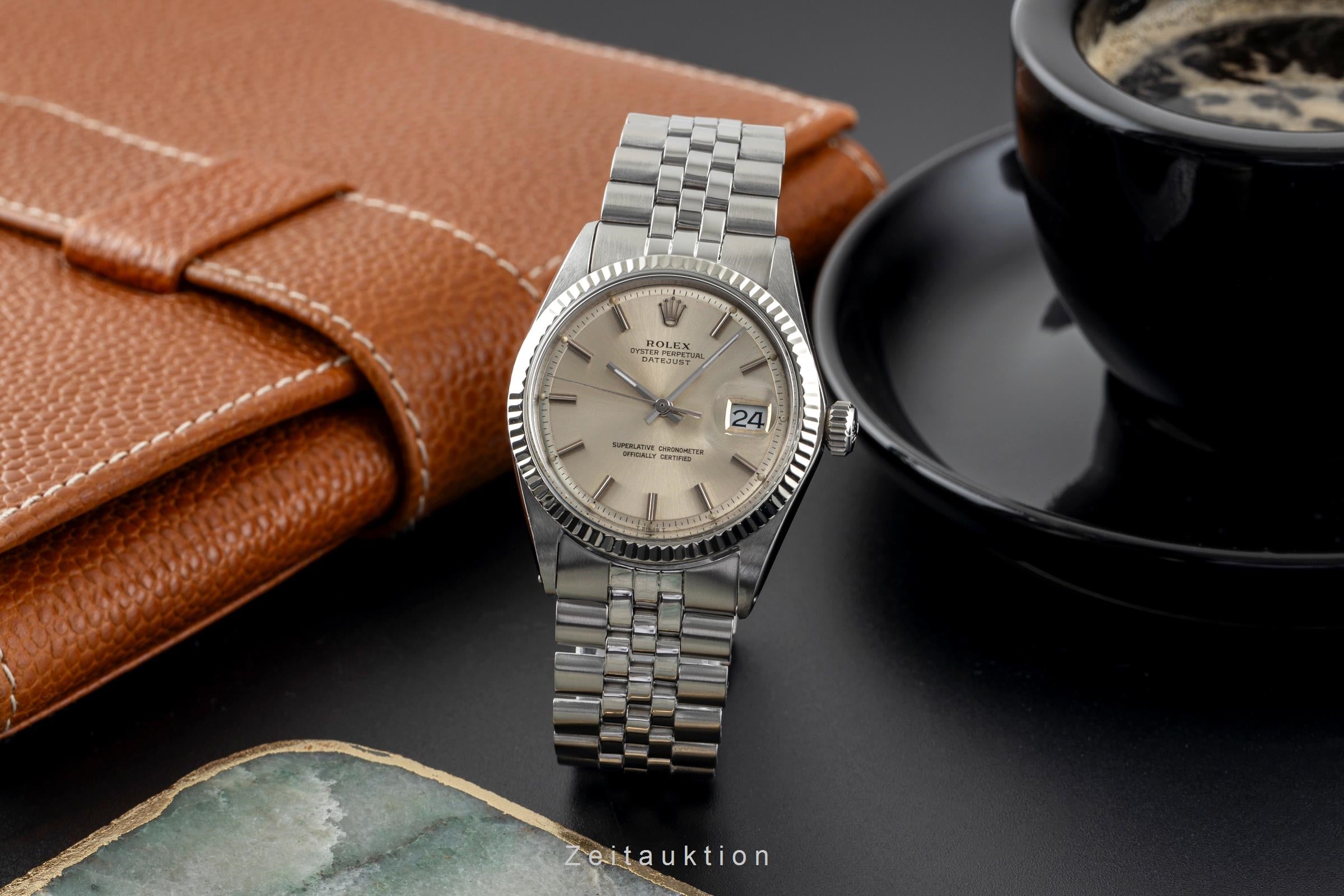 Rolex Datejust acier / or blanc automatique montre pour hommes 1601 Vintage  [2502189]