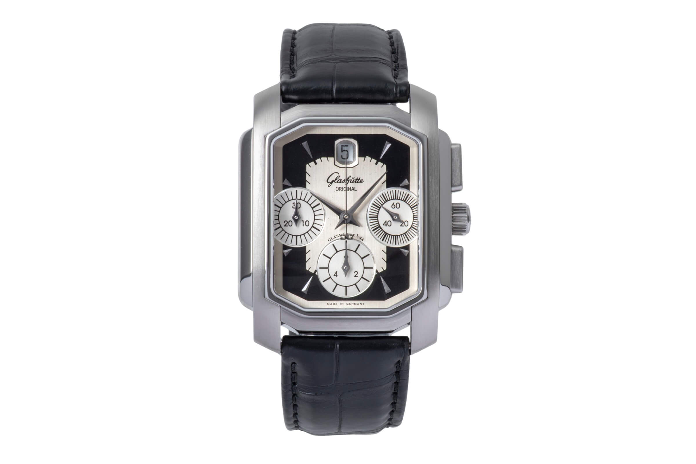 Glashütte Original Senator Karreè Edelstahl Chronograph Herren Ref. 39-32-17-04 [2502190]