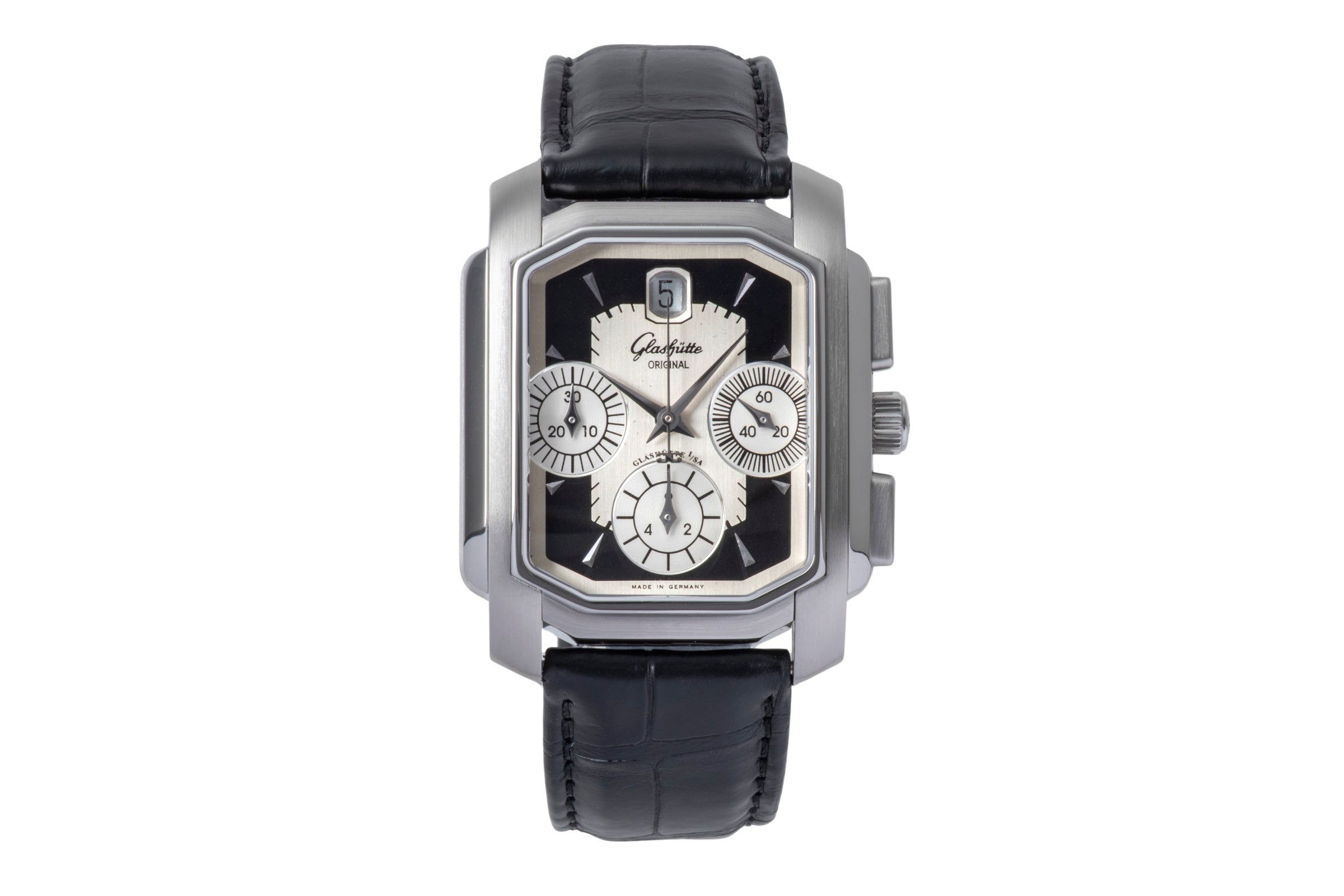 Glashütte Original Senator Karreè Edelstahl Chronograph Herren Ref. 39-32-17-04 [2502190]