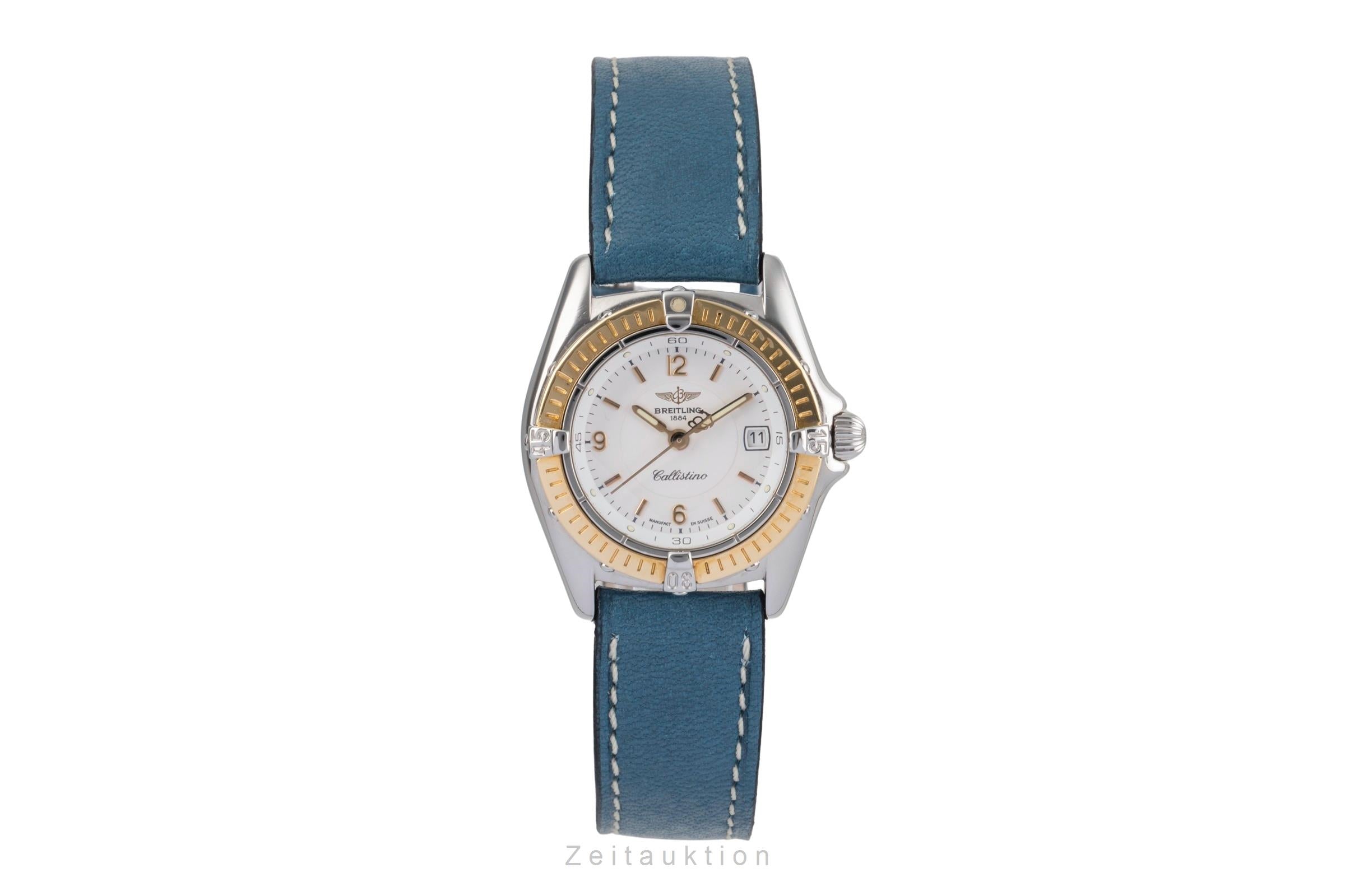 Breitling Callistino Lady Stahl / Gold Datum Damenuhr Ref. D52045 Klassiker [2502198]