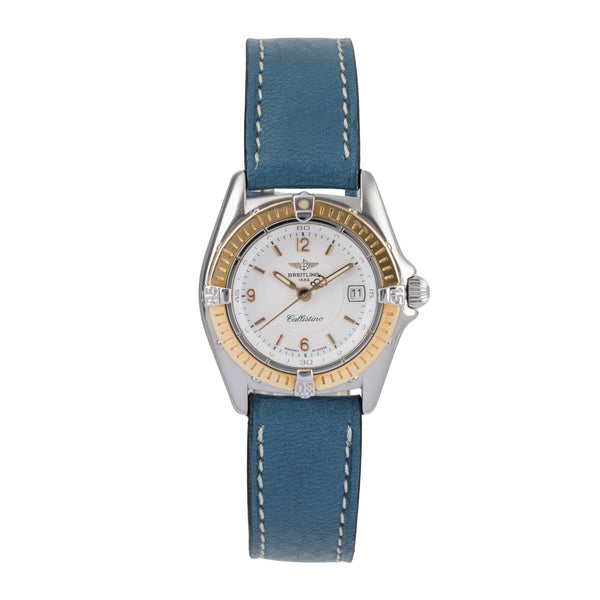 Breitling Callistino Lady Stahl / Gold Datum Damenuhr Ref. D52045 Klassiker [2502198]