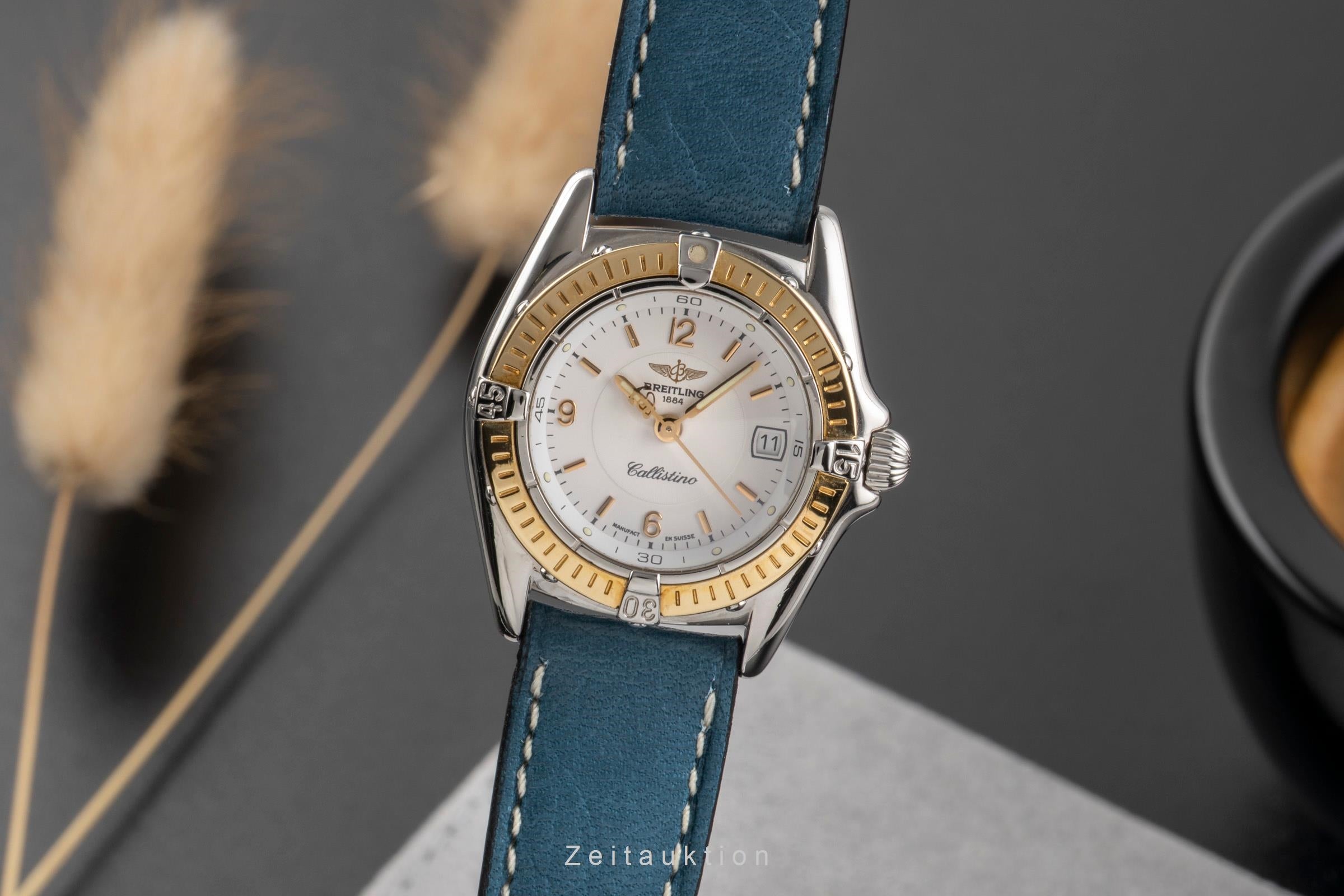 Breitling Callistino Lady Stahl / Gold Datum Damenuhr Ref. D52045 Klassiker [2502198]