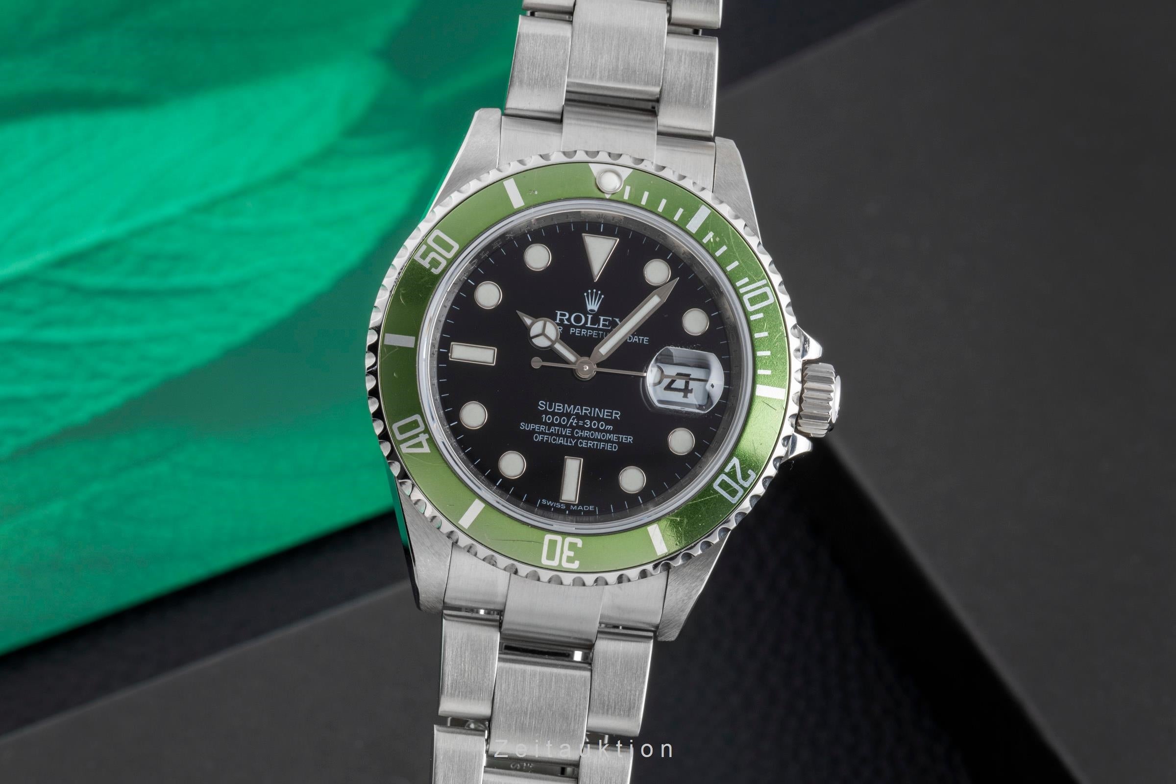 Rolex Submariner Date Kermit Automatik Stahl Herrenuhr Ref. 16610LV B&P 2009  [2502202]