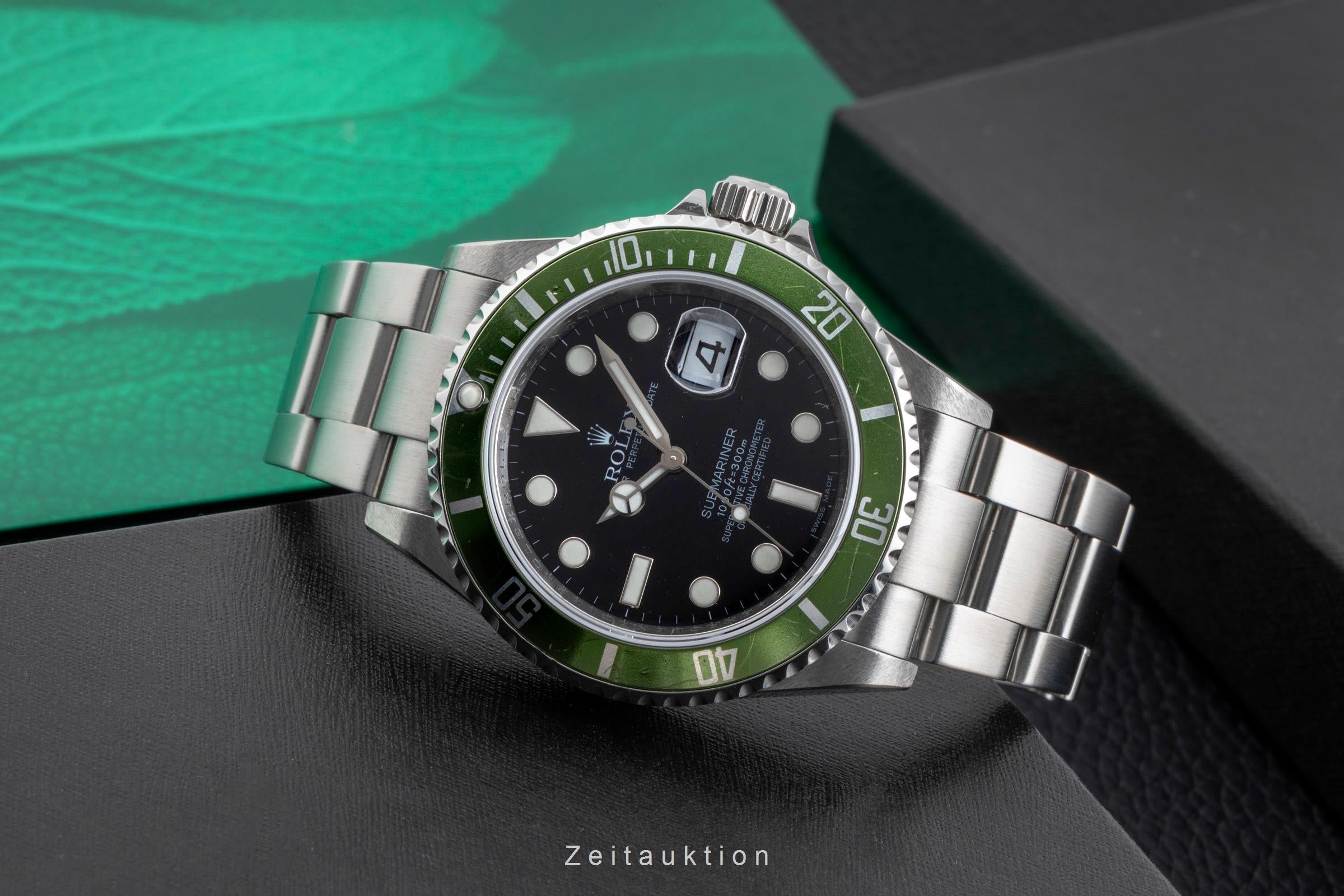 Rolex Submariner Date Kermit Automatik Stahl Herrenuhr Ref. 16610LV B&P 2009  [2502202]