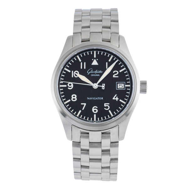 Glashütte Navigator acier automatique montre pour hommes 1-10-33-07-04  [2502209]