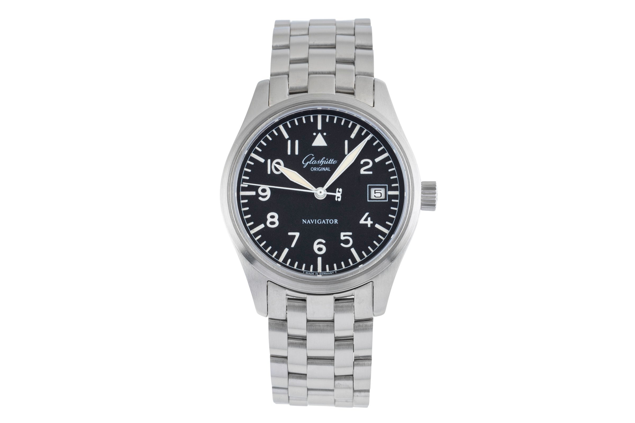 Glashütte Navigator acier automatique montre pour hommes 1-10-33-07-04  [2502209]