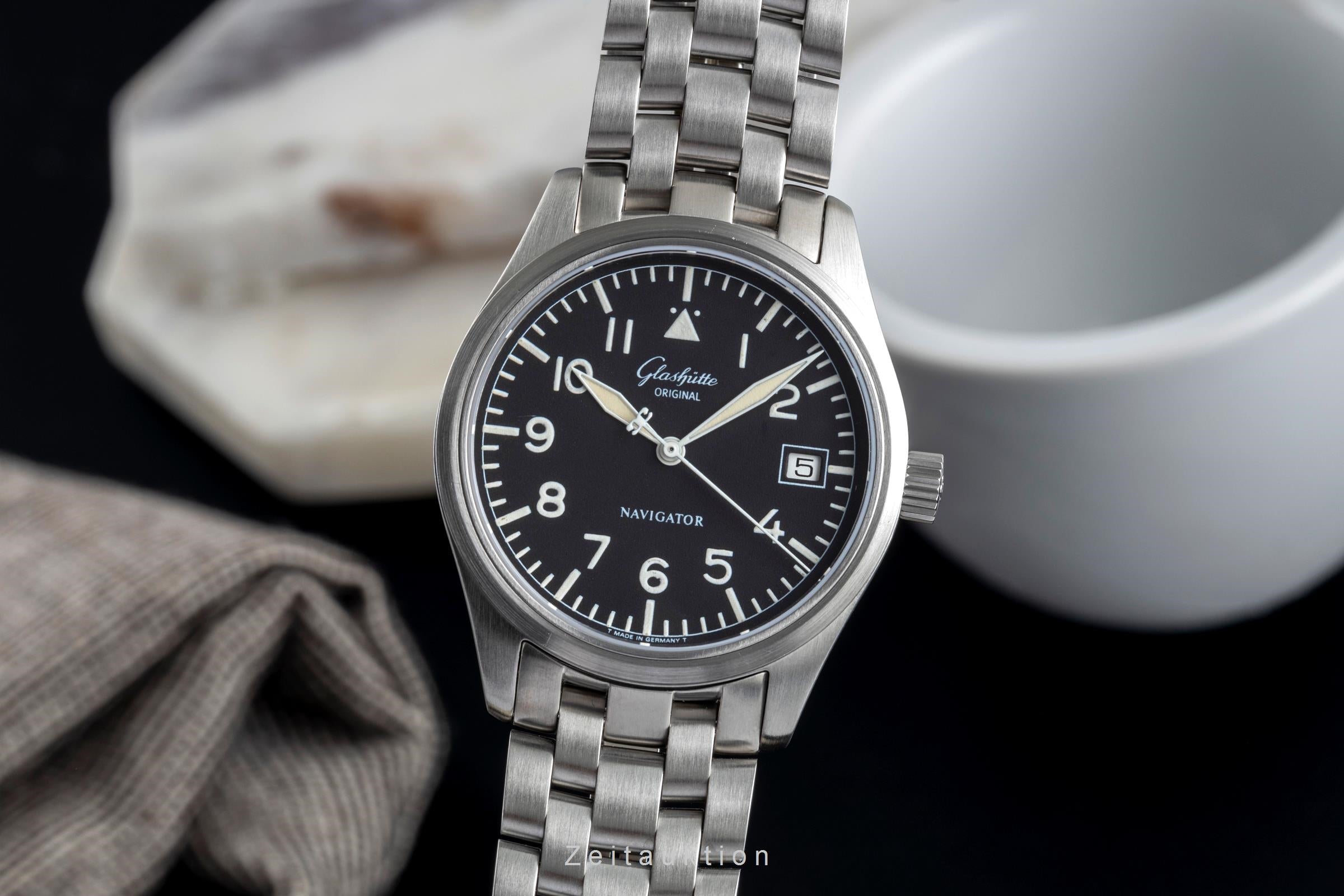 Glashütte Navigator acier automatique montre pour hommes 1-10-33-07-04  [2502209]