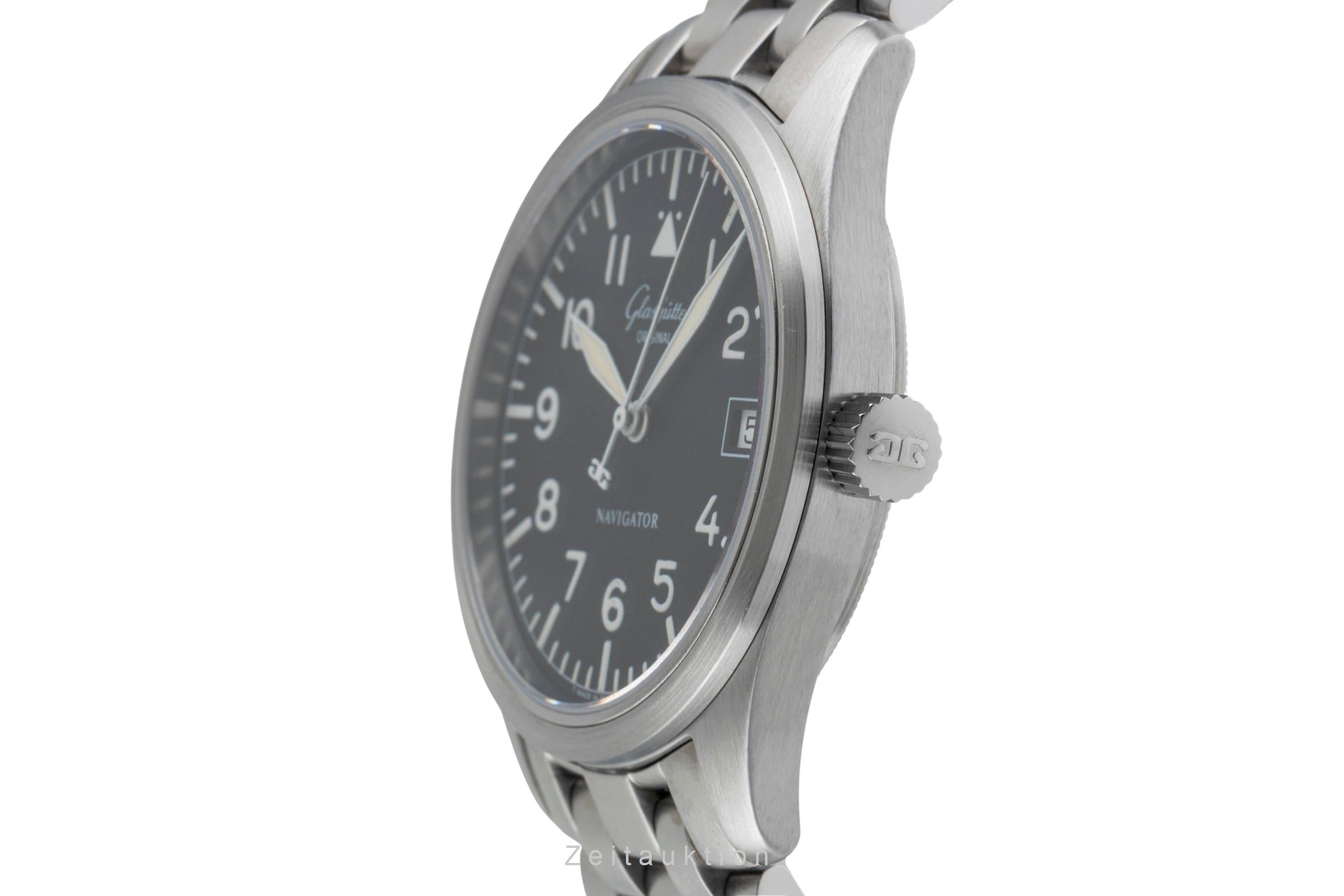 Glashütte Navigator acier automatique montre pour hommes 1-10-33-07-04  [2502209]