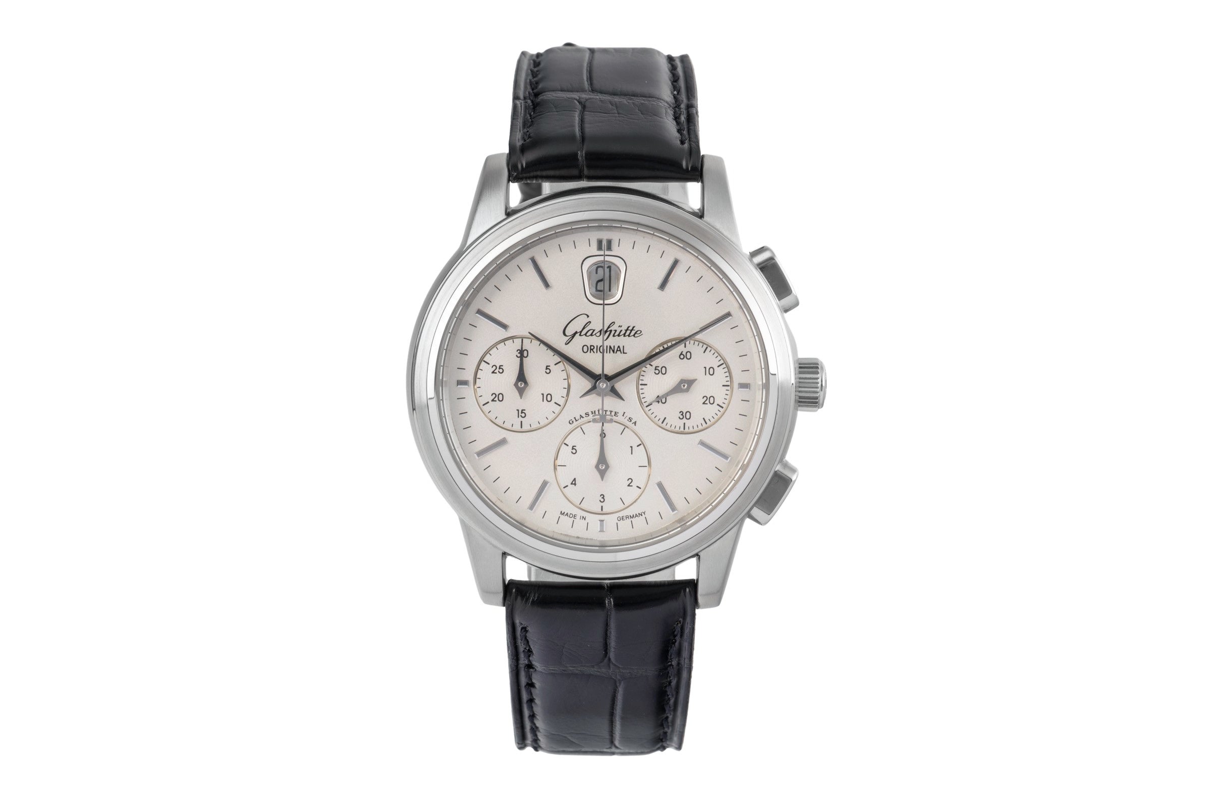 Glashütte Senator chronograph steel automatic men's watch 39-32-11-13-04  [2502210]