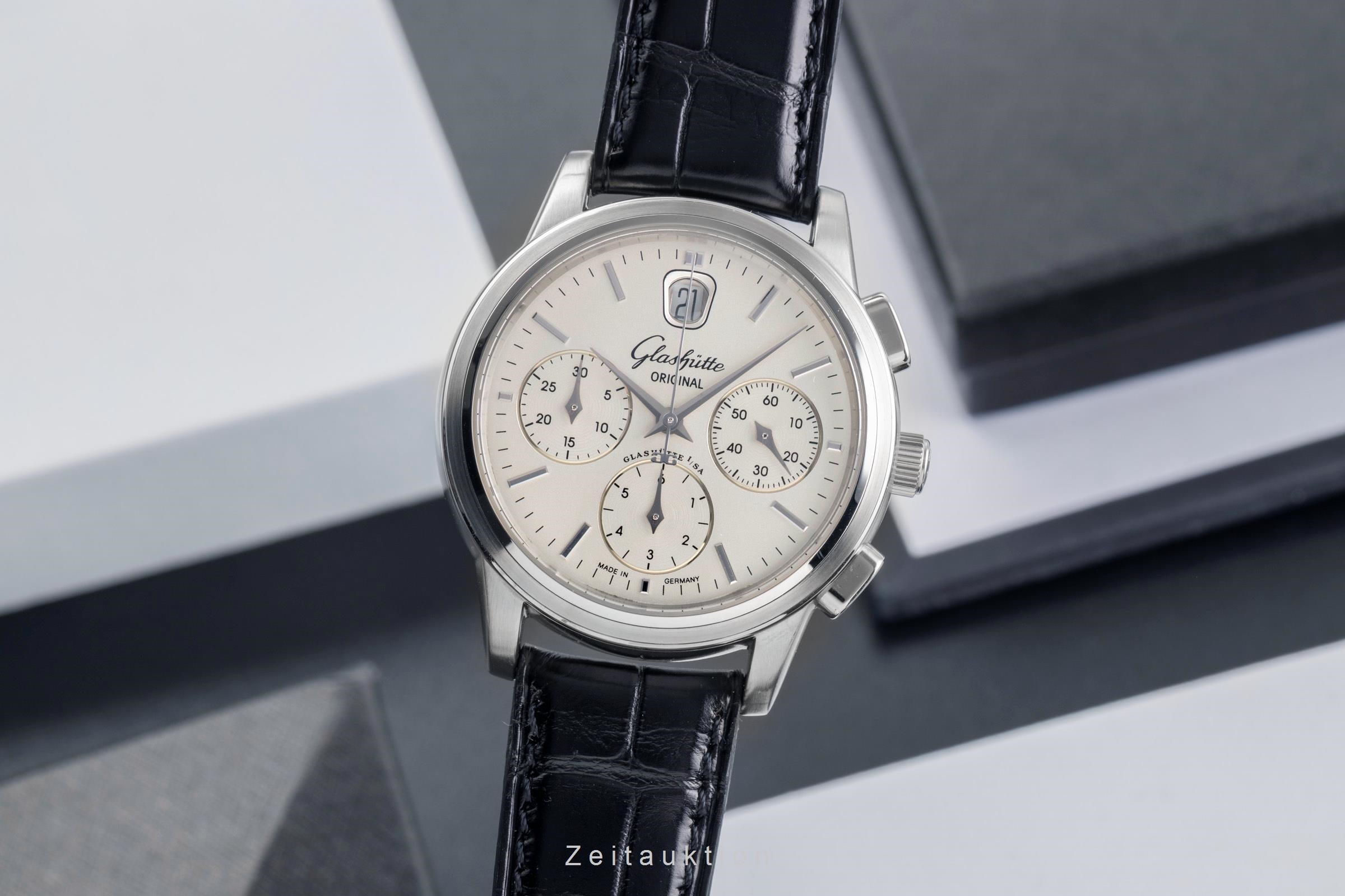 Glashütte Senator cronografo acciaio automatismo orologio da uomo 39-32-11-13-04  [2502210]