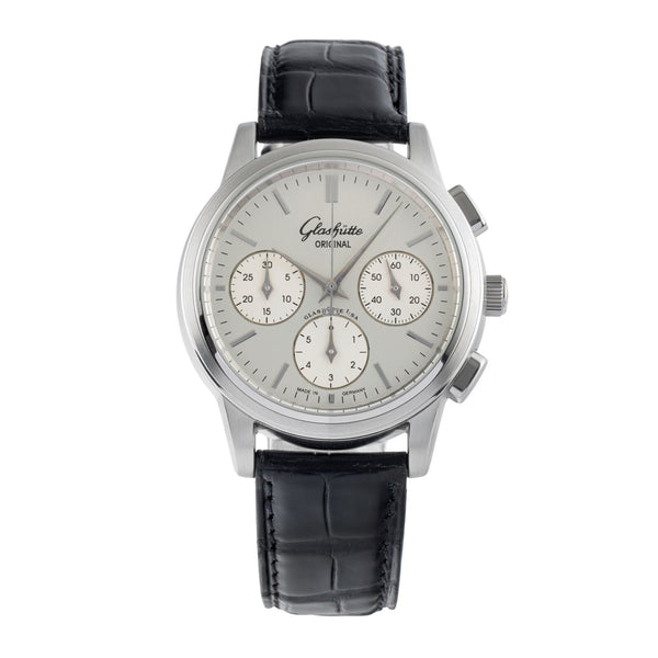 Glashütte Senator chronographe acier automatique montre pour hommes 39-31-11-13-04  [2502225]