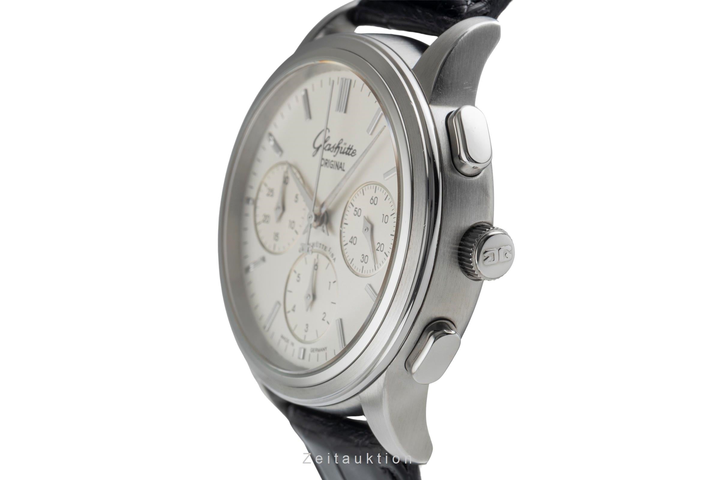 Glashütte Senator chronographe acier automatique montre pour hommes 39-31-11-13-04  [2502225]