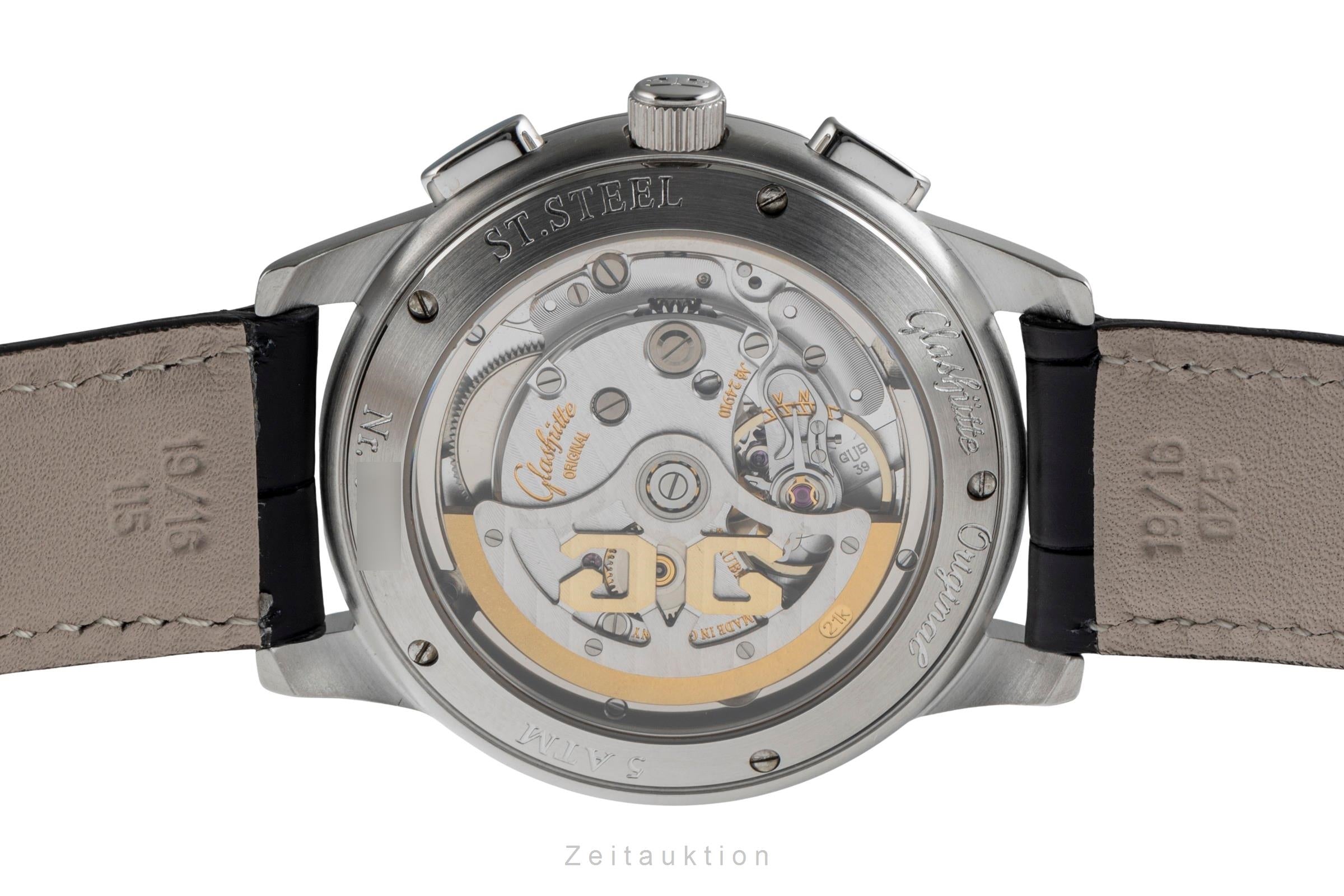 Glashütte Senator chronographe acier automatique montre pour hommes 39-31-11-13-04  [2502225]