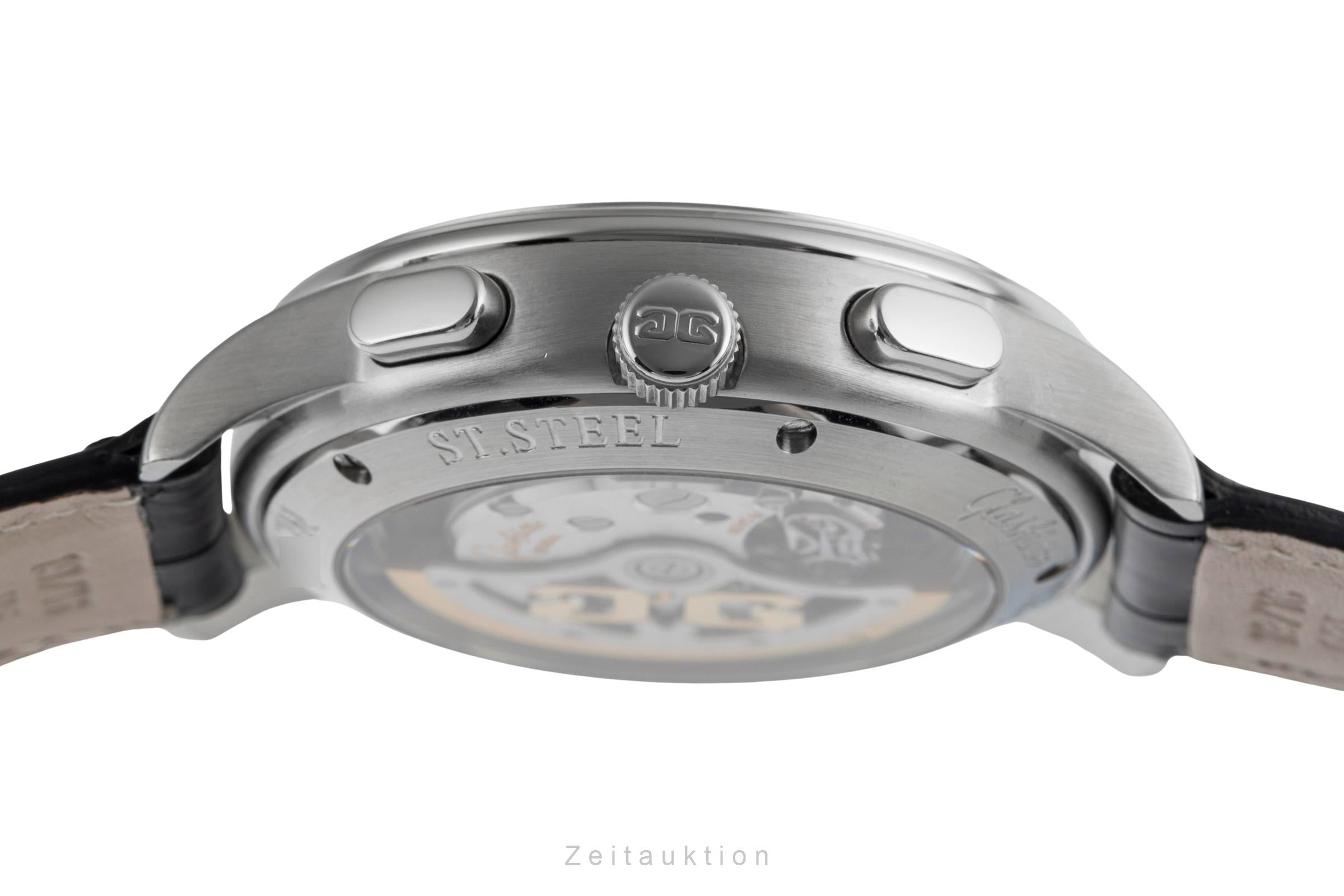 Glashütte Senator chronographe acier automatique montre pour hommes 39-31-11-13-04  [2502225]