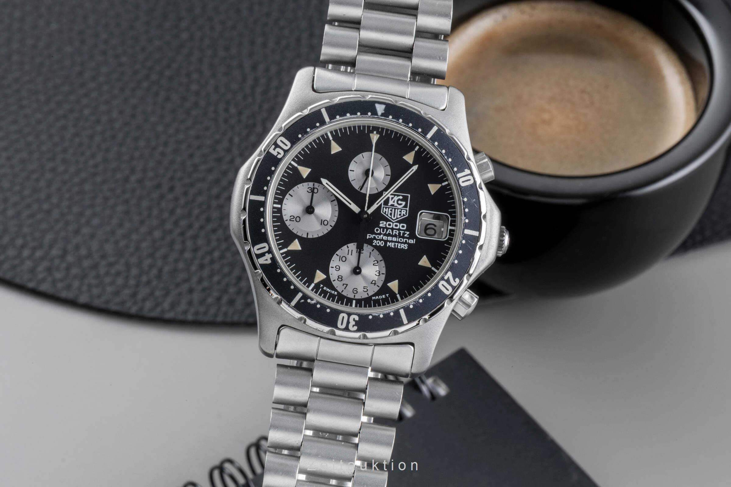 Tag Heuer 2000 cronografo acciaio quarzo orologio da uomo 273.006 Vintage  [2502227]