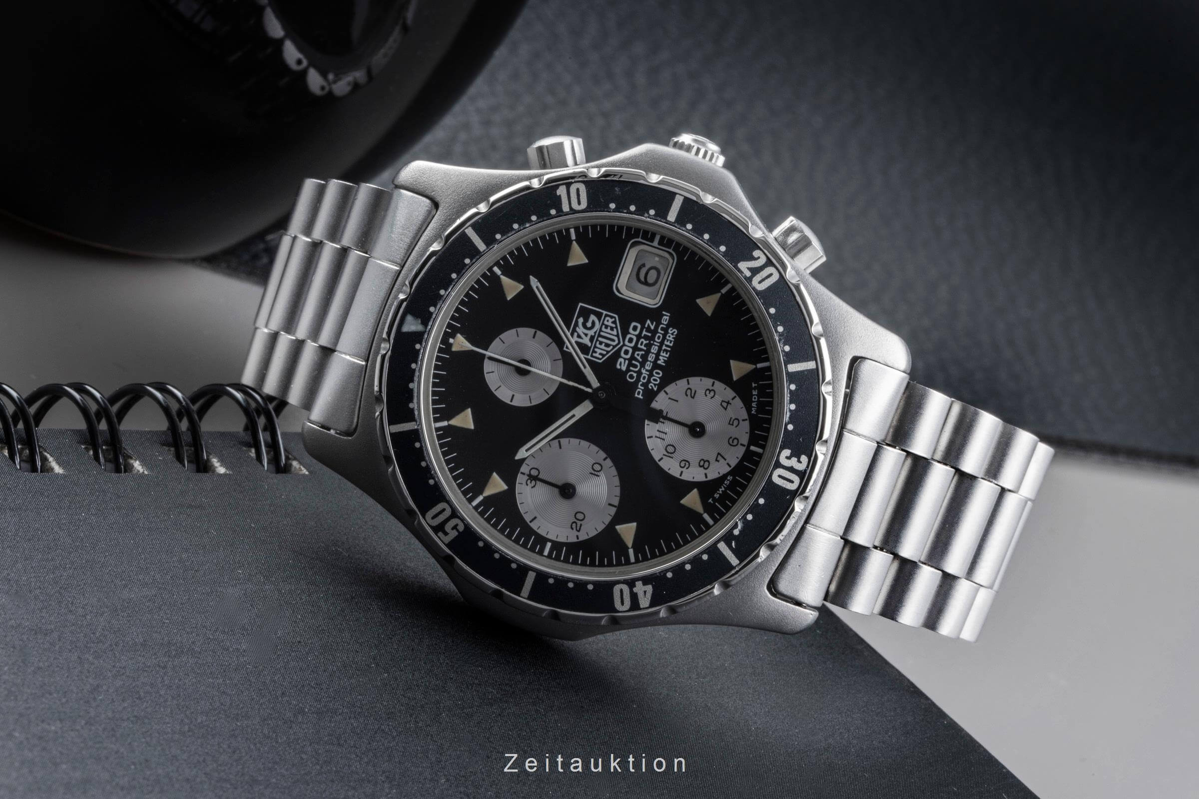 Tag Heuer 2000 cronografo acciaio quarzo orologio da uomo 273.006 Vintage  [2502227]