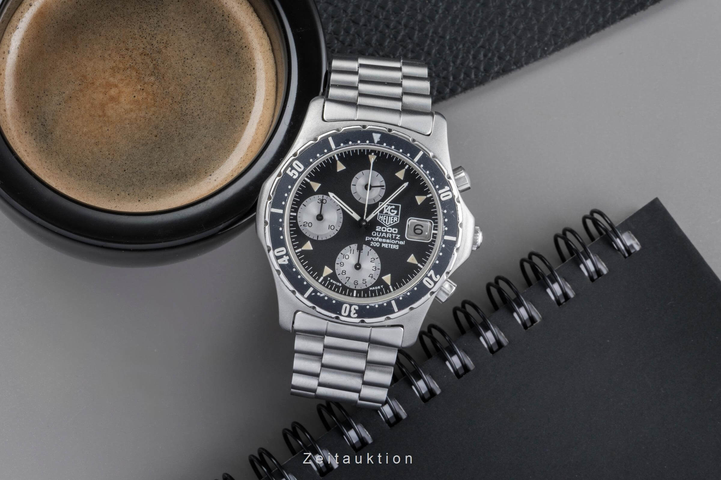 Tag Heuer 2000 cronografo acciaio quarzo orologio da uomo 273.006 Vintage  [2502227]