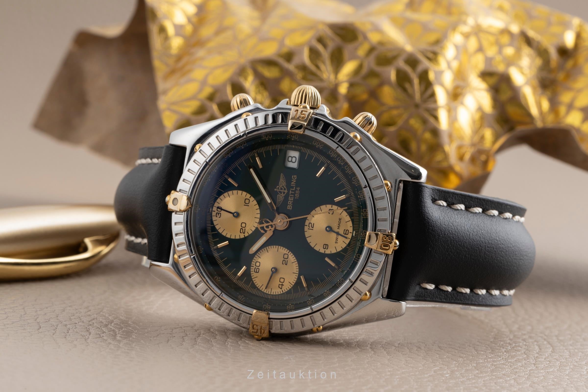 Breitling Chronomat chronograph gilt steel automatic B13