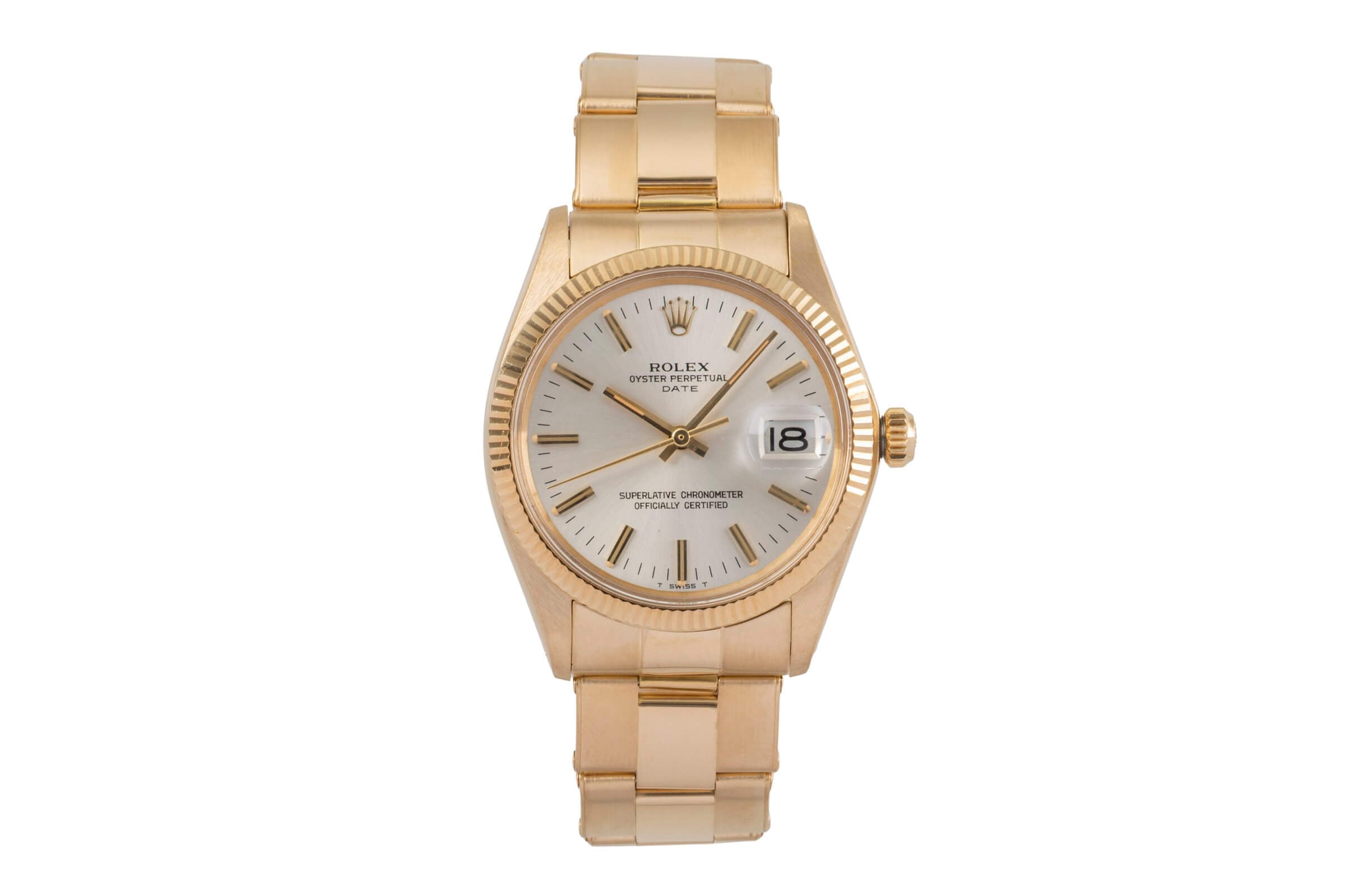 Rolex Date 34 Silver Dial 18k (0,750) Gold Automatik Herren Ref. 1503 Klassiker [2502238]