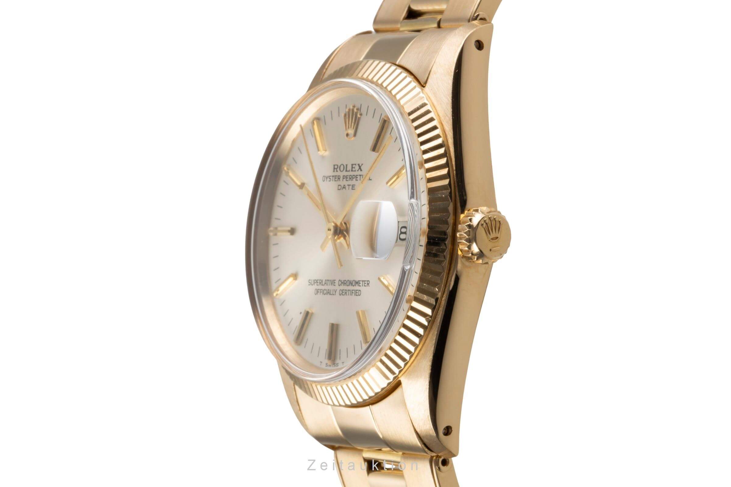 Rolex Date 34 Silver Dial 18k (0,750) Gold Automatik Herren Ref. 1503 Klassiker [2502238]