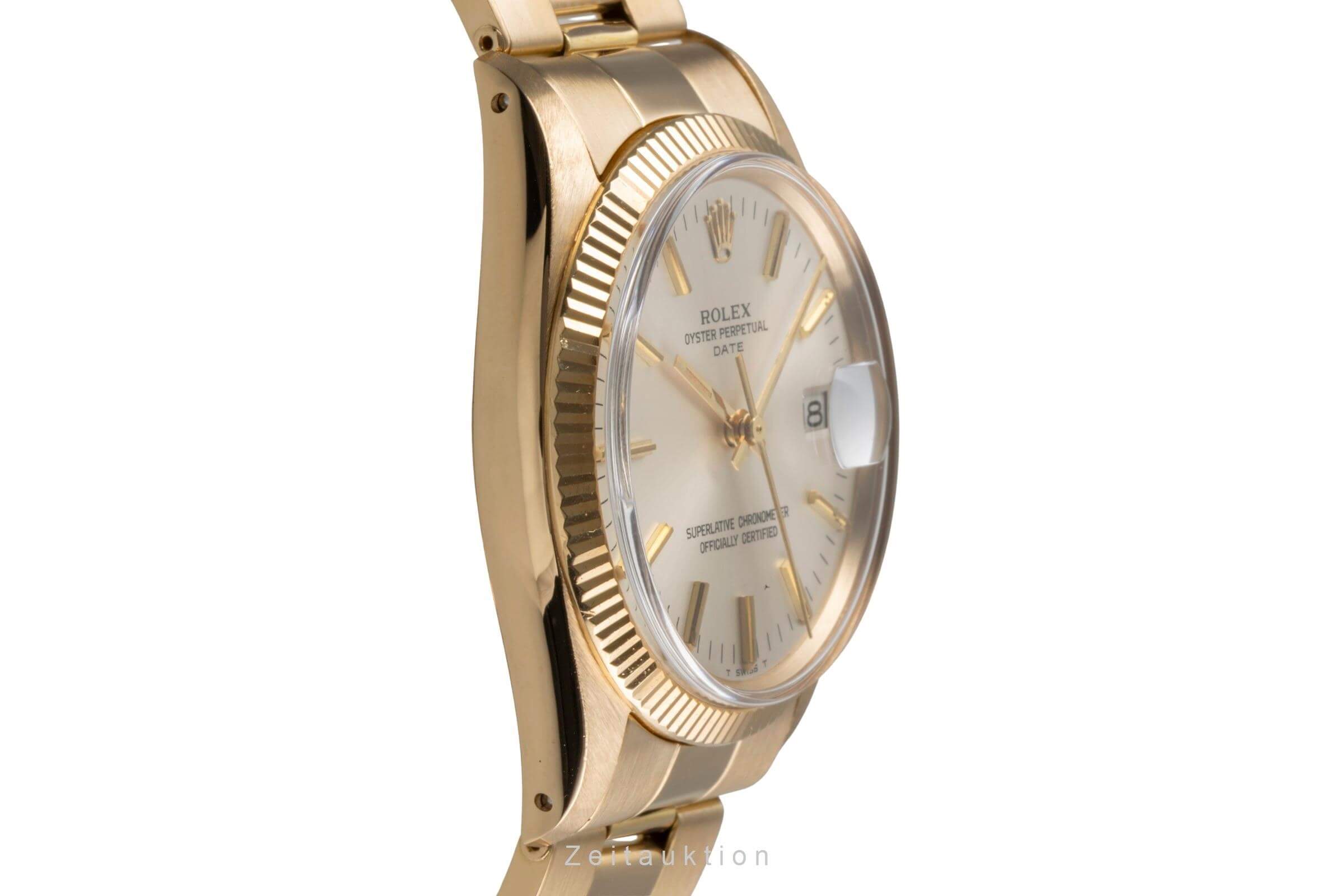 Rolex Date 34 Silver Dial 18k (0,750) Gold Automatik Herren Ref. 1503 Klassiker [2502238]