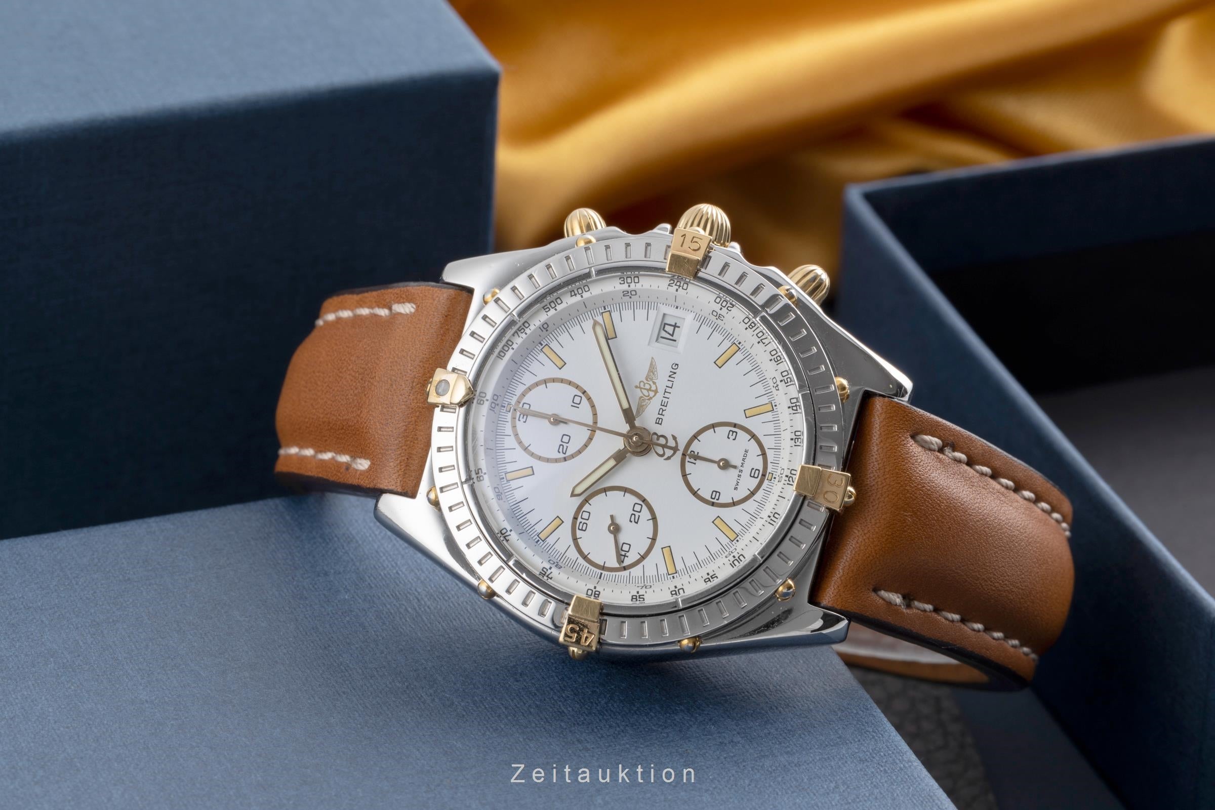 Breitling Chronomat chronograph gilt / steel automatic men's watch B13050  [2502247]